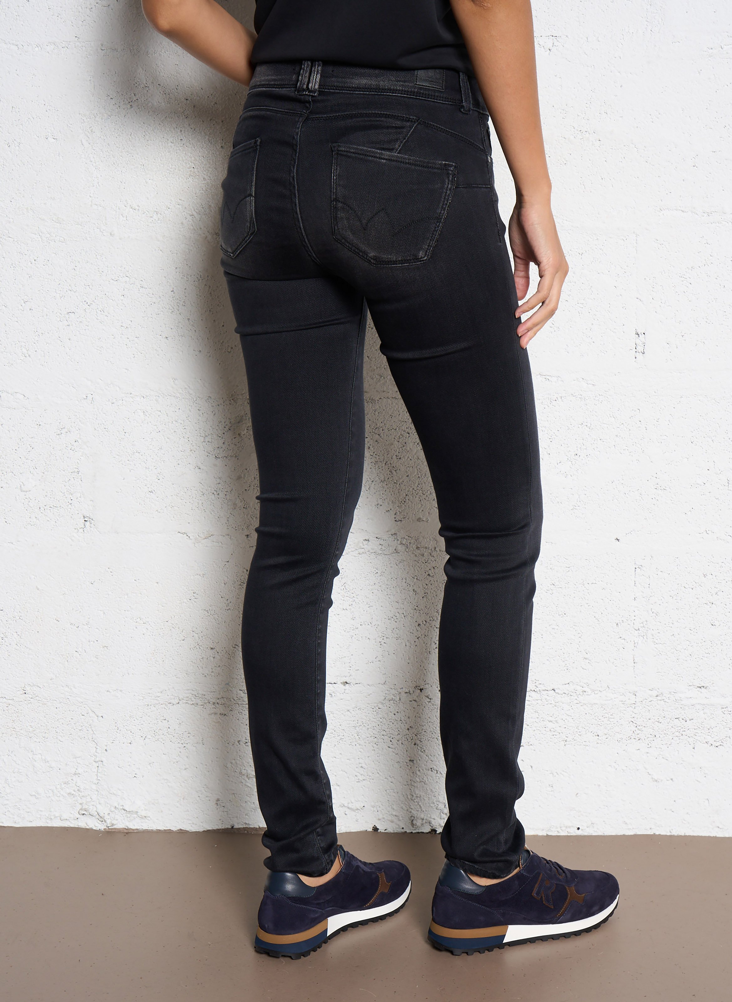 Jean slim en coton mélangé LE TEMPS DES CERISES Noir