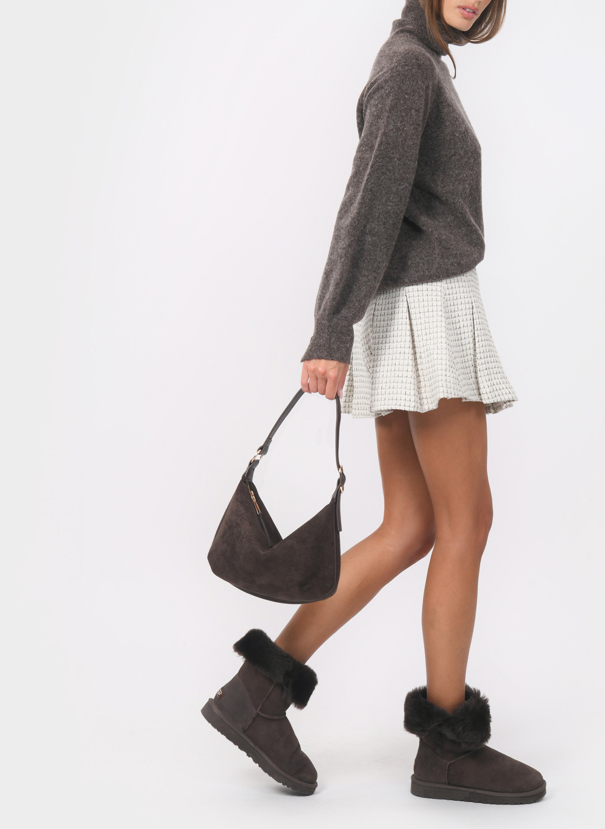 Jupe courte en tweed KOOKAI Blanc