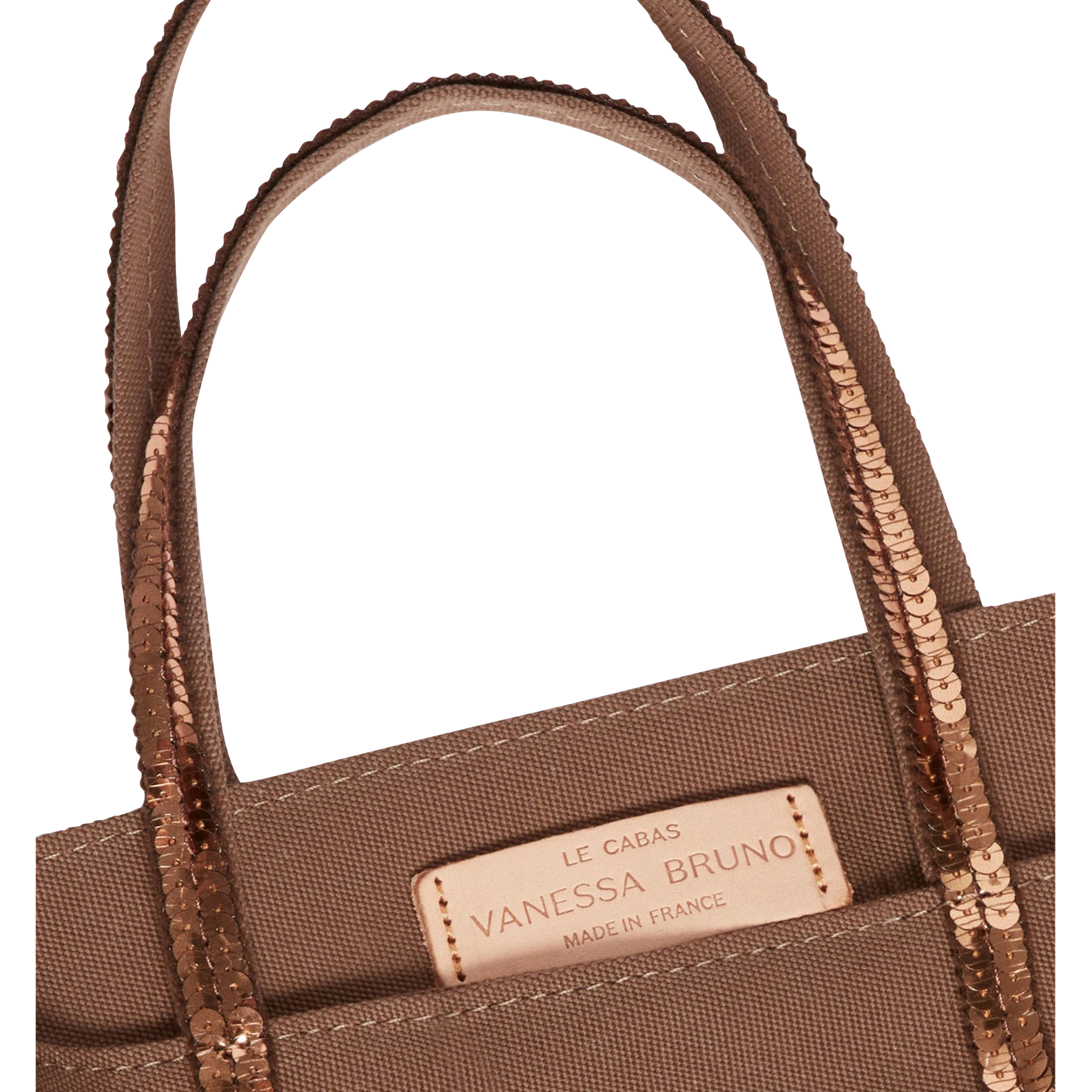 Cabas S en coton à sequins VANESSA BRUNO Marron