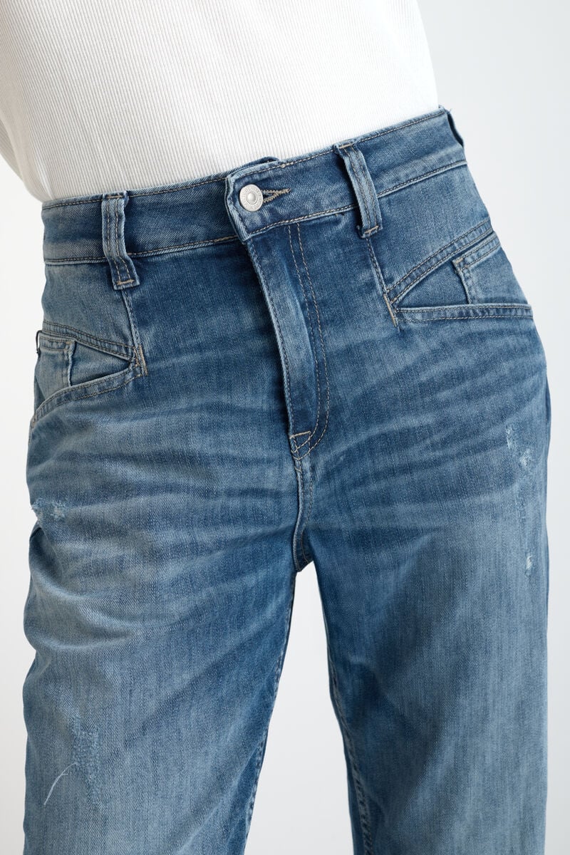 Loose jeans, large girlfriend high waist, 7/8 length LE TEMPS DES CERISES Blue