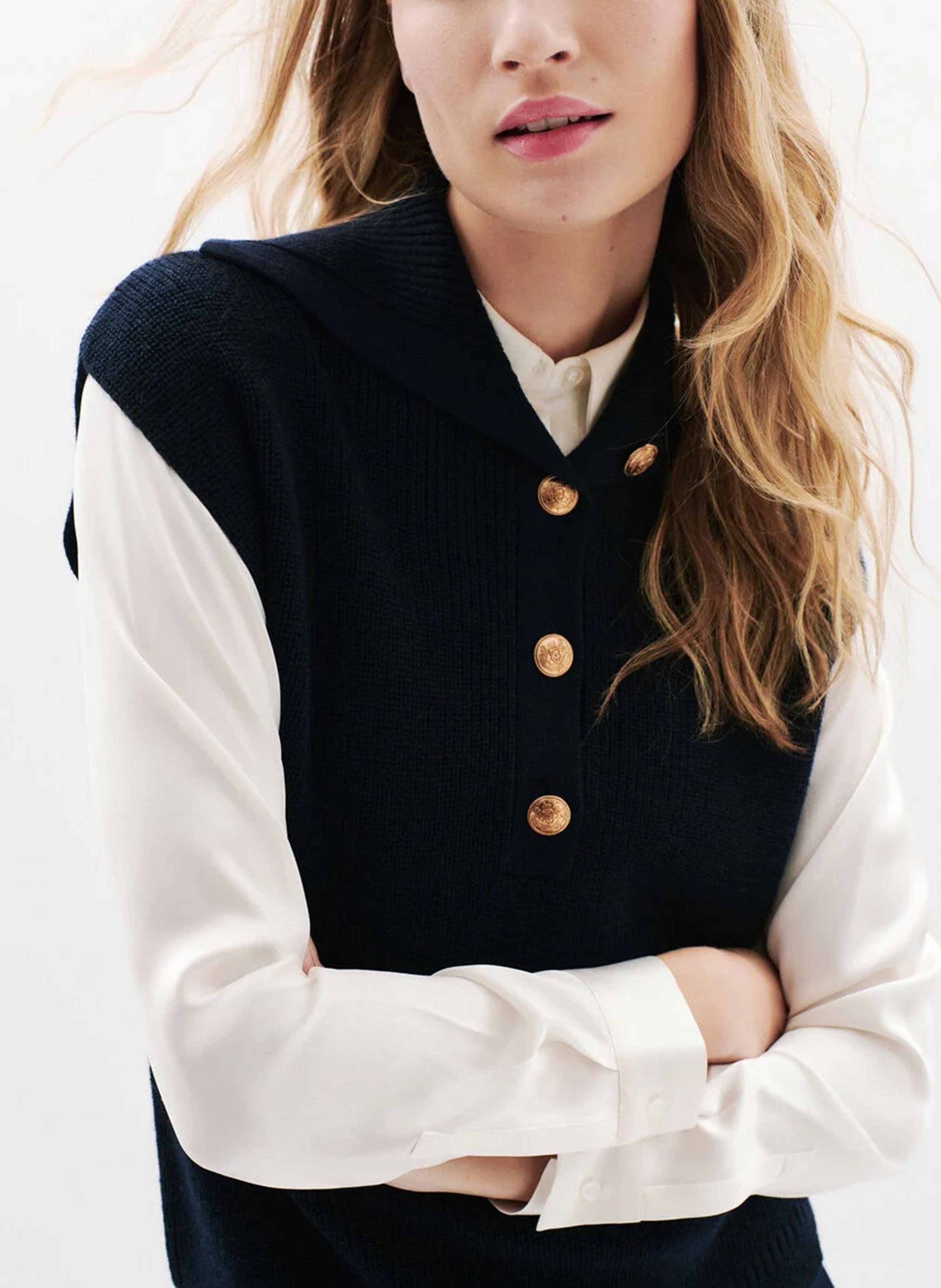 Pull camionneur en laine mélangée CAROLL Bleu