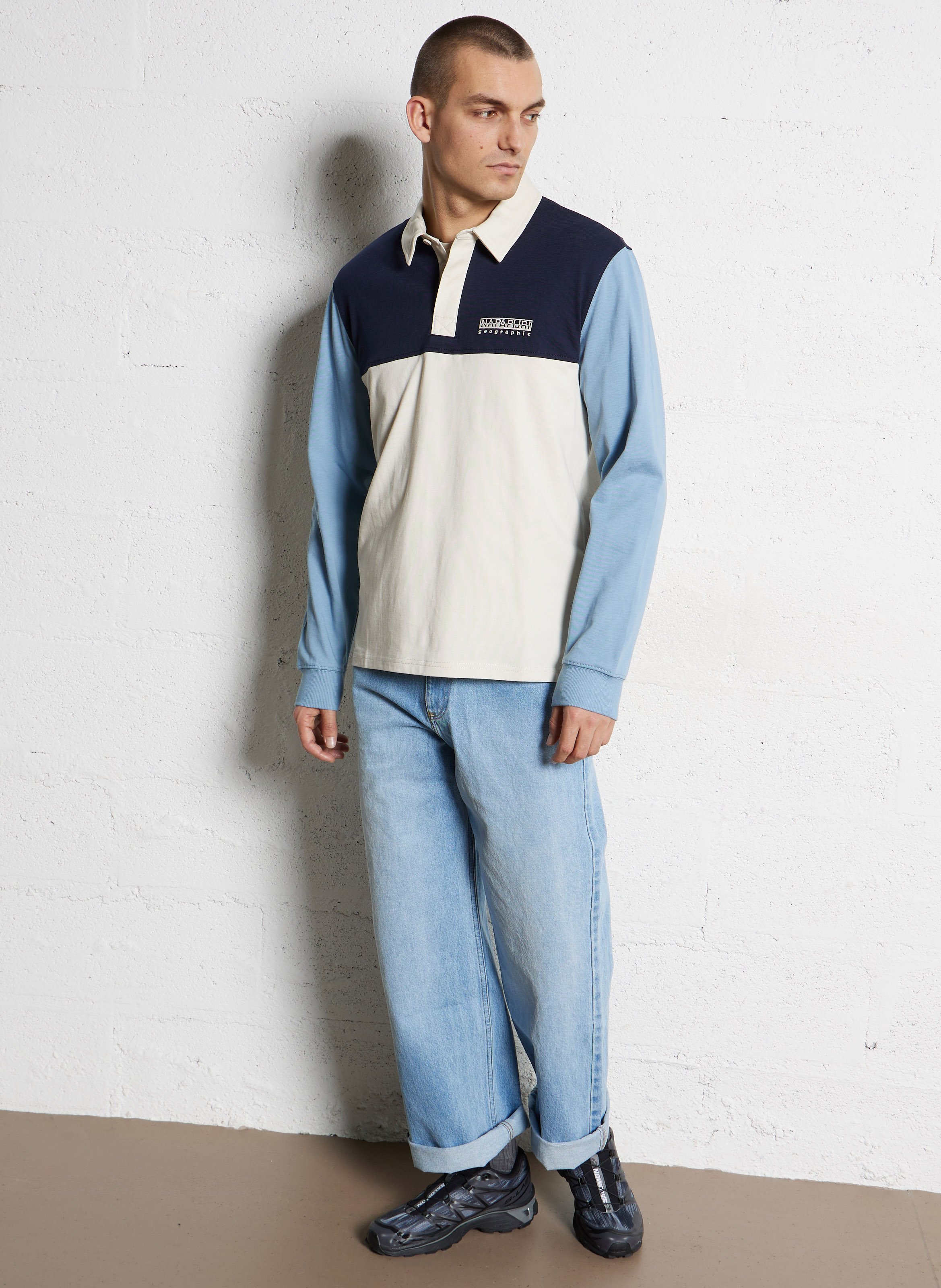 Top col polo en coton NAPAPIJRI Beige