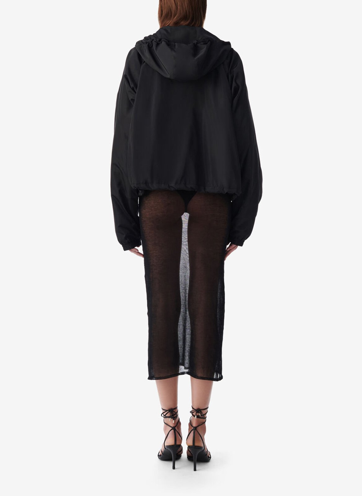 Straight windcheater with hood IRO Black