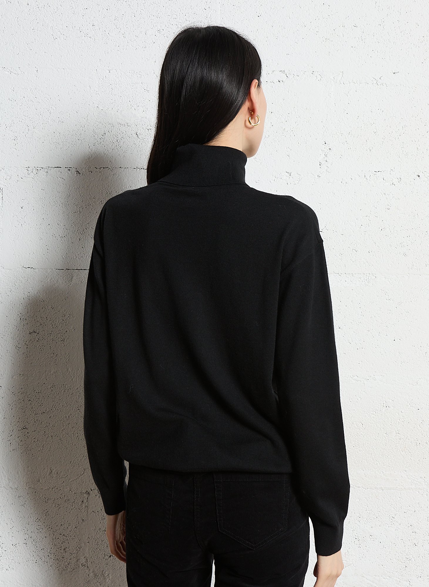 Sous-pull col roulé en maille Noir