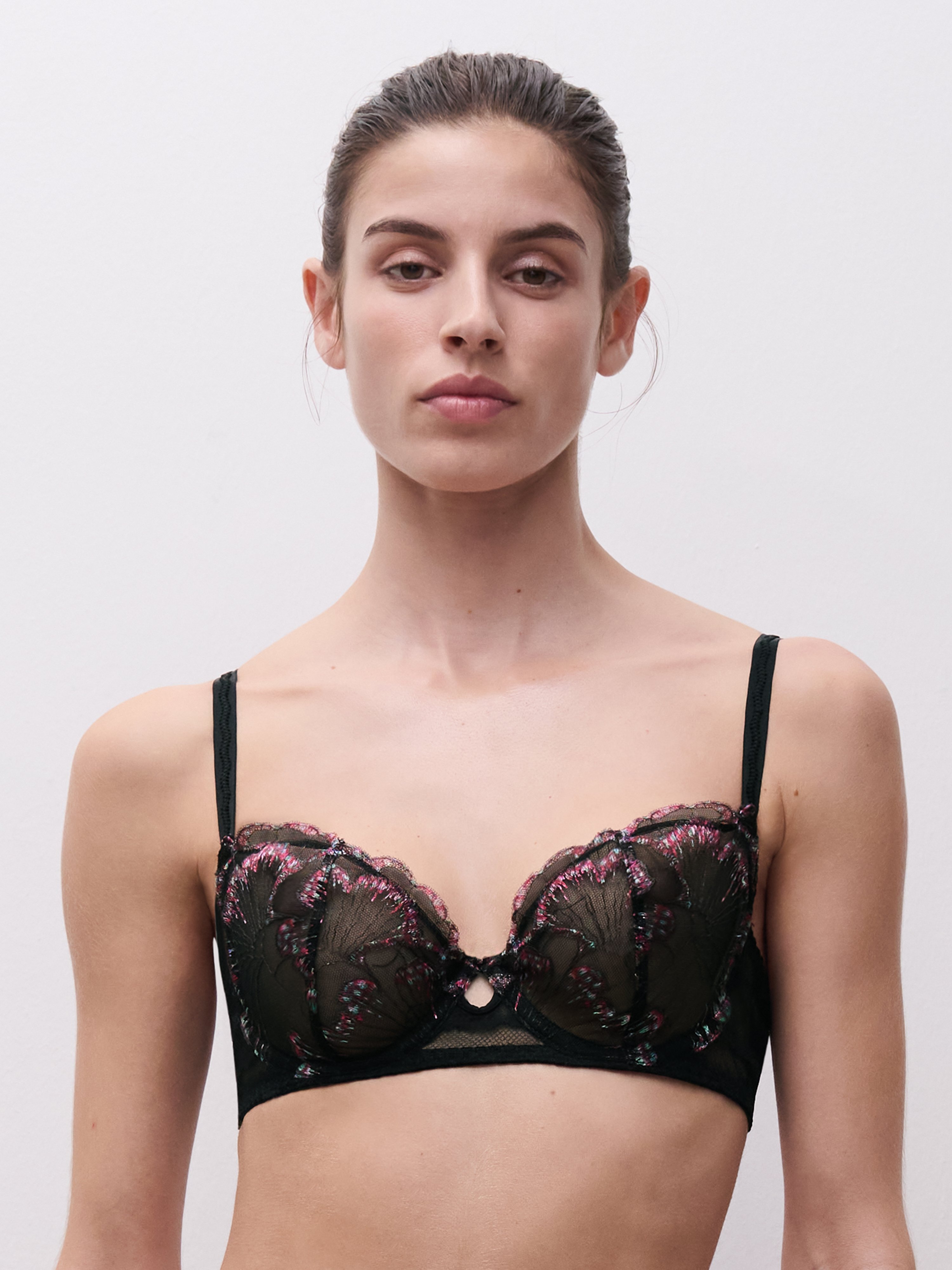 Balconette bra with embroidery CHANTELLE PULP Multicolored