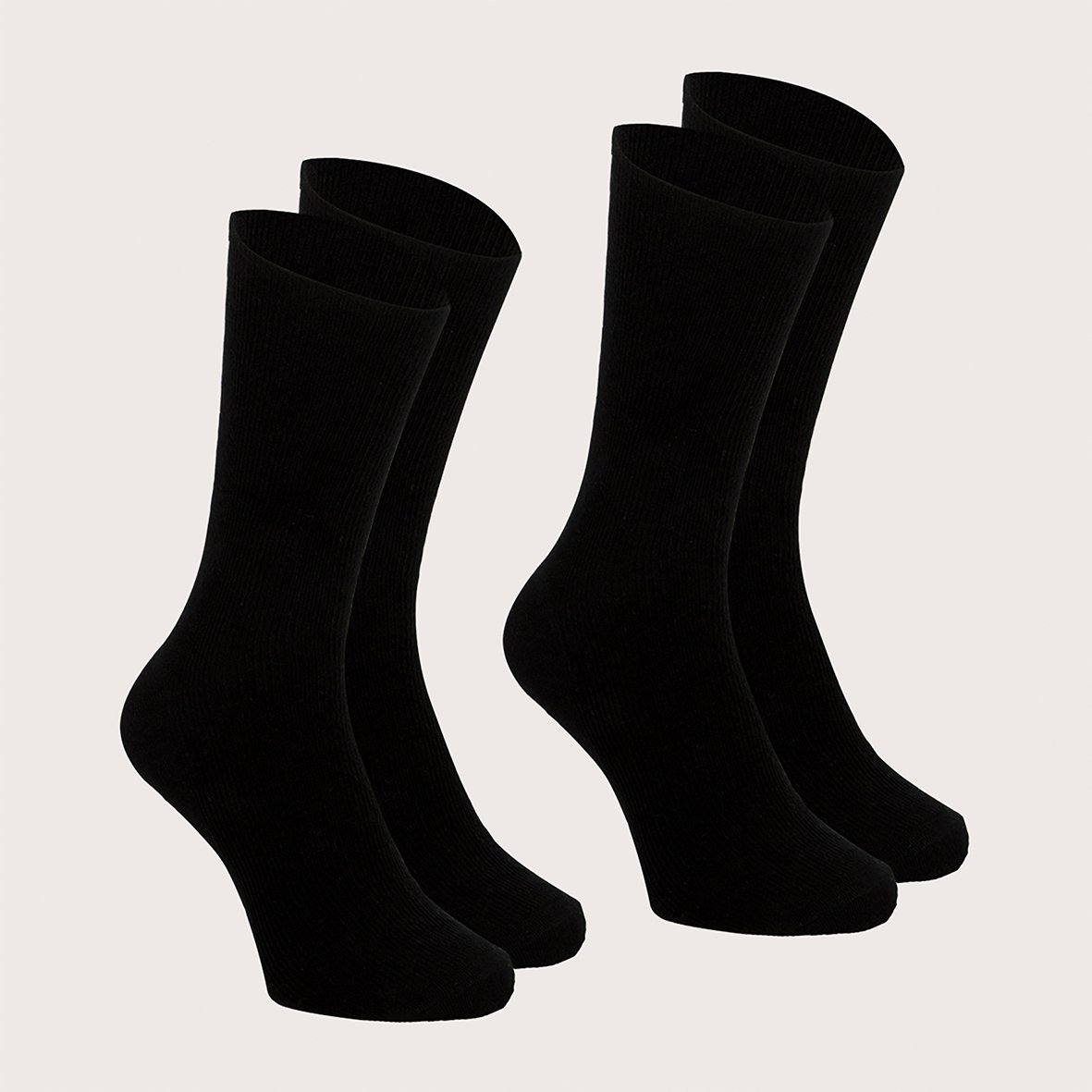 Mid-calf socks, pack of 2 pairs EMINENCE Black