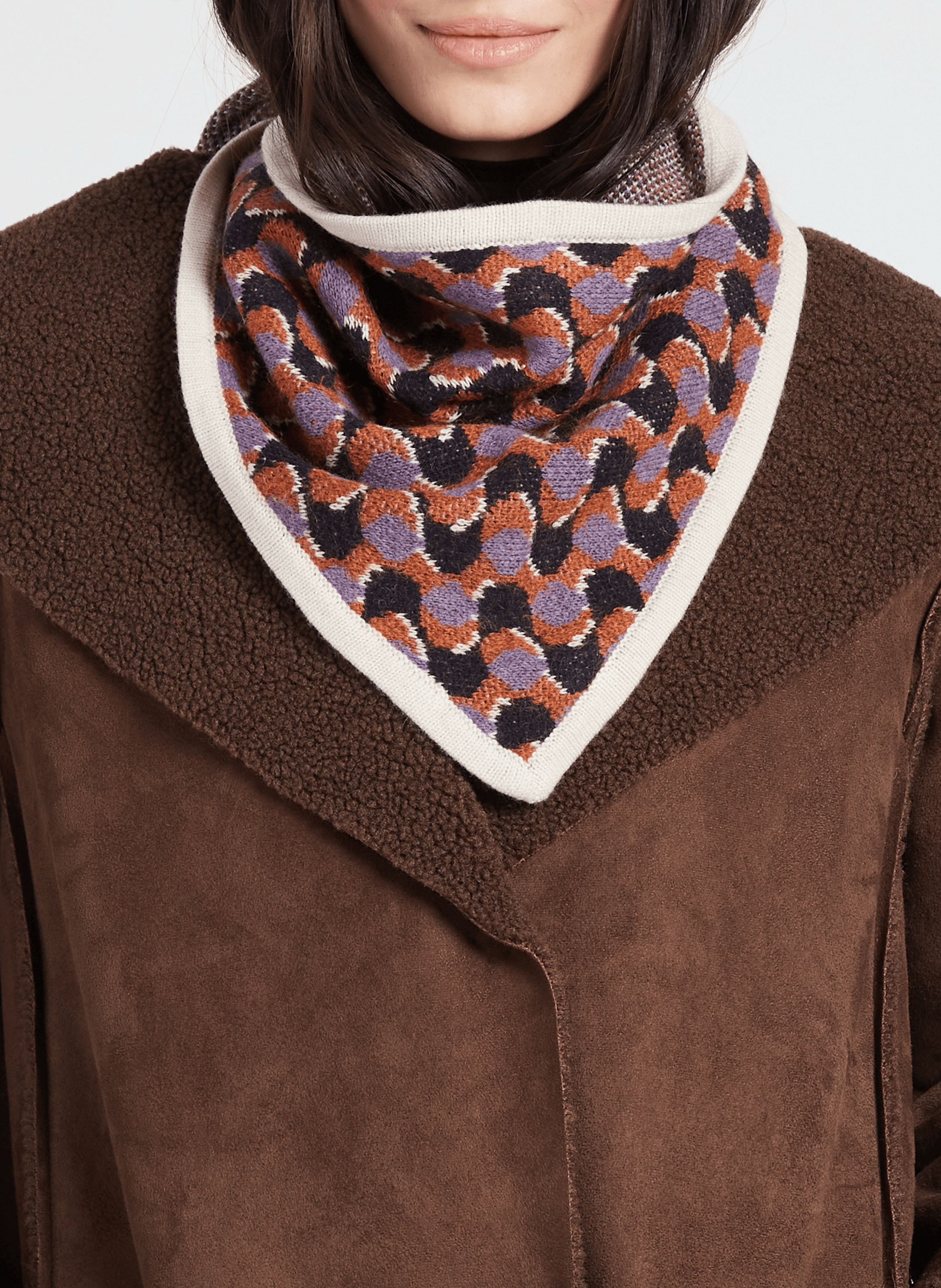 Mini-Dreieckschal aus Wollmix MAPOESIE Violett