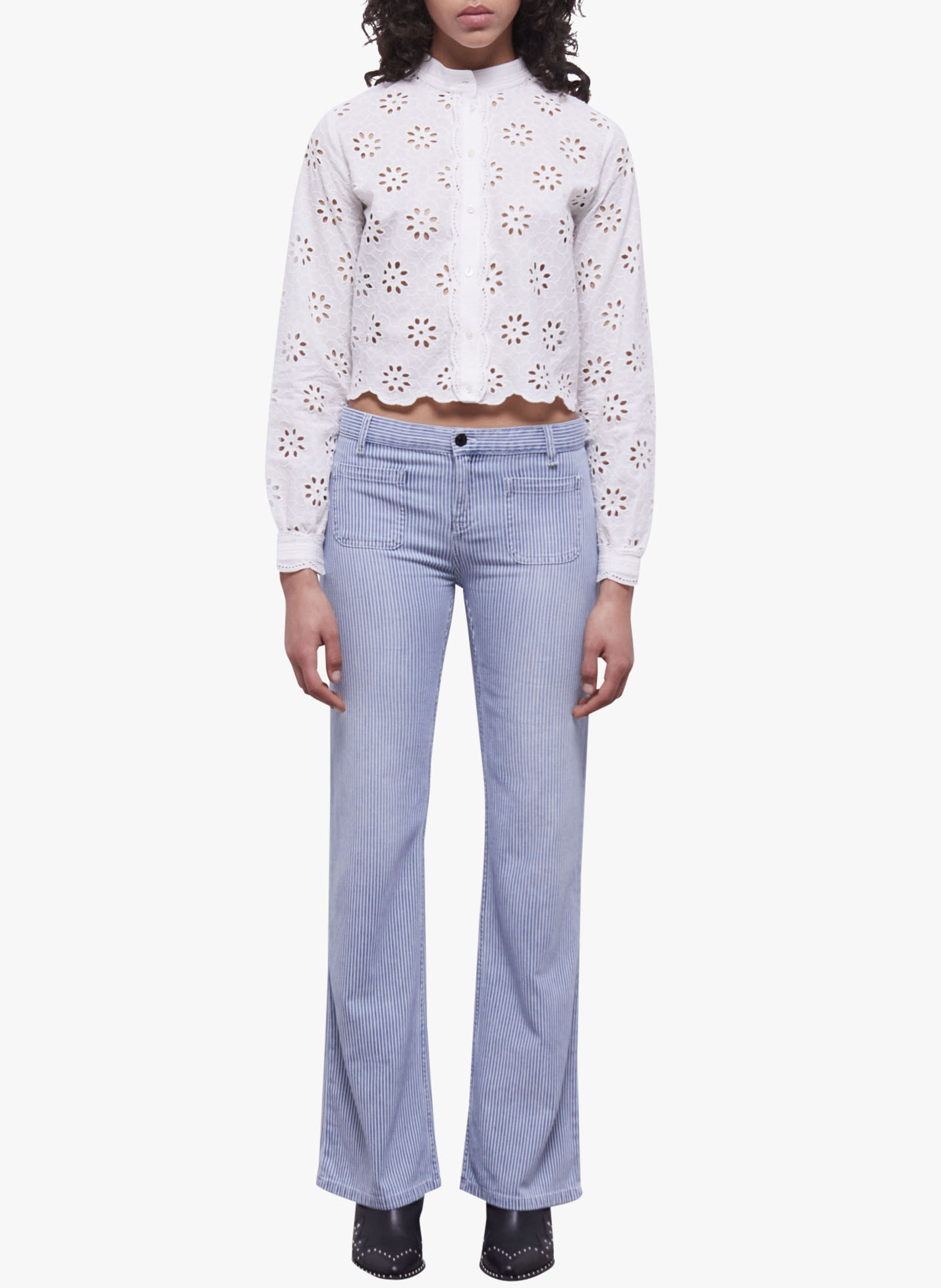 Jean taille basse à rayures THE KOOPLES Bleu