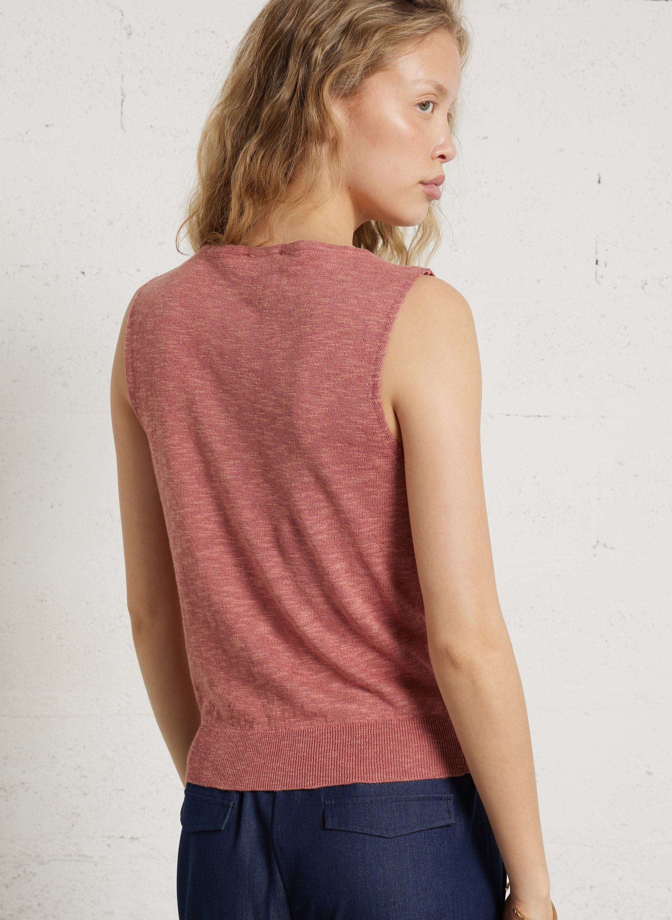 Débardeur en maille asymétrique LA PETITE ETOILE Rose