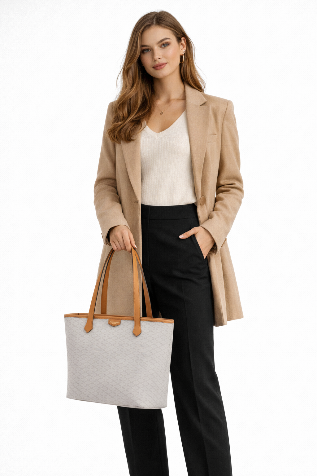 Leather bag POURCHET White