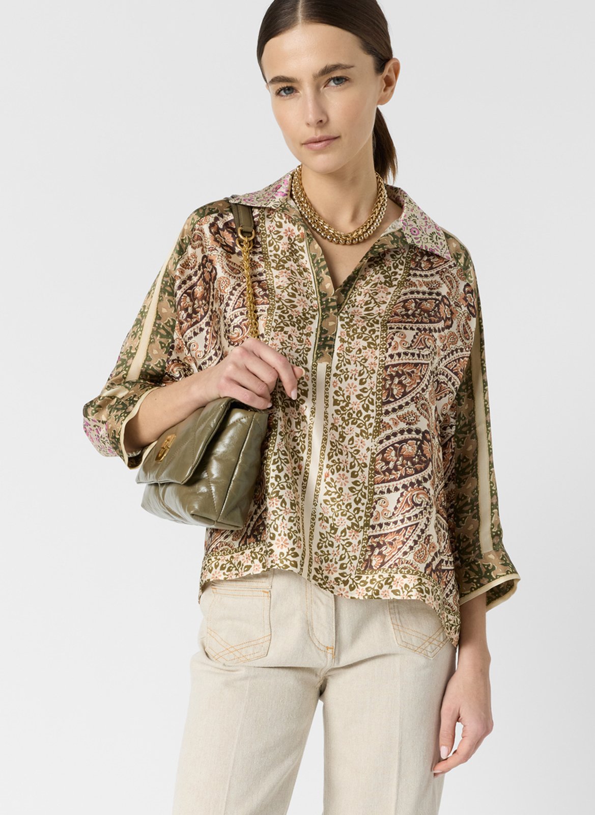 Silk classic-collar shirt GERARD DAREL Black