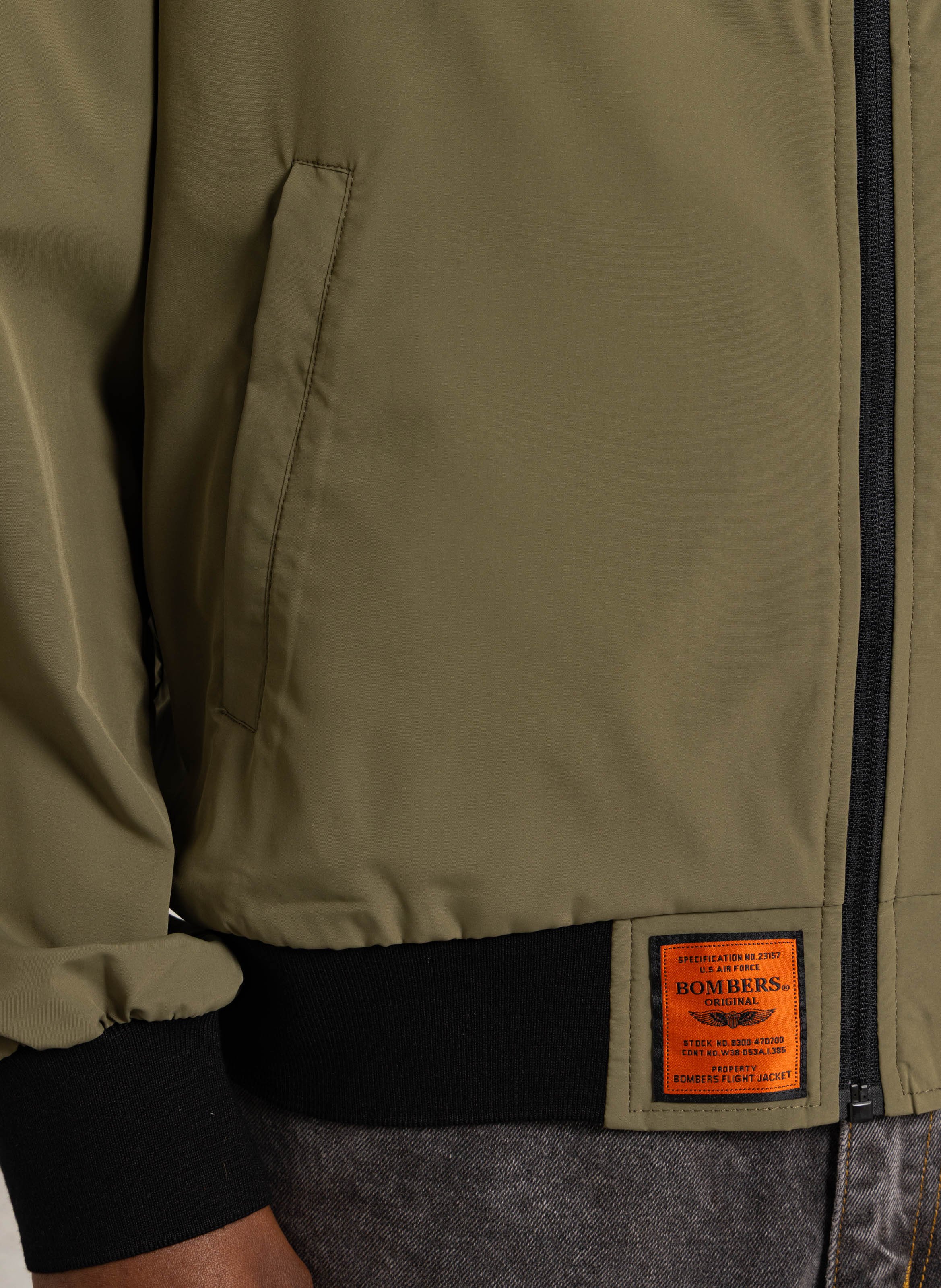 Veste oversize col teddy BOMBERS ORIGINAL Kaki