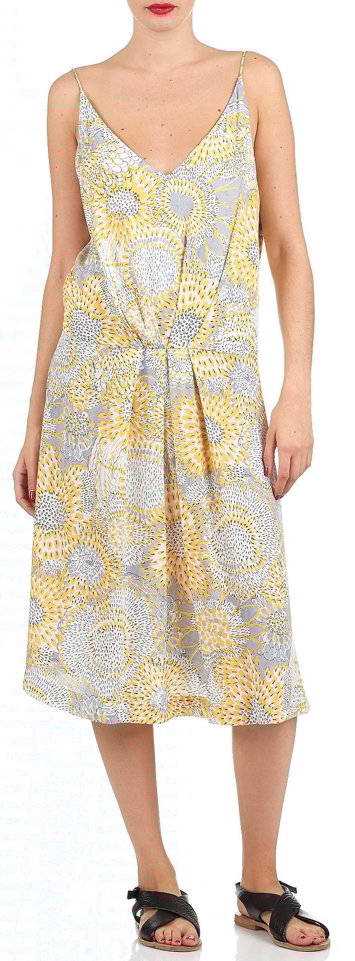 Fitted printed dress ATTIC AND BARN Yellow