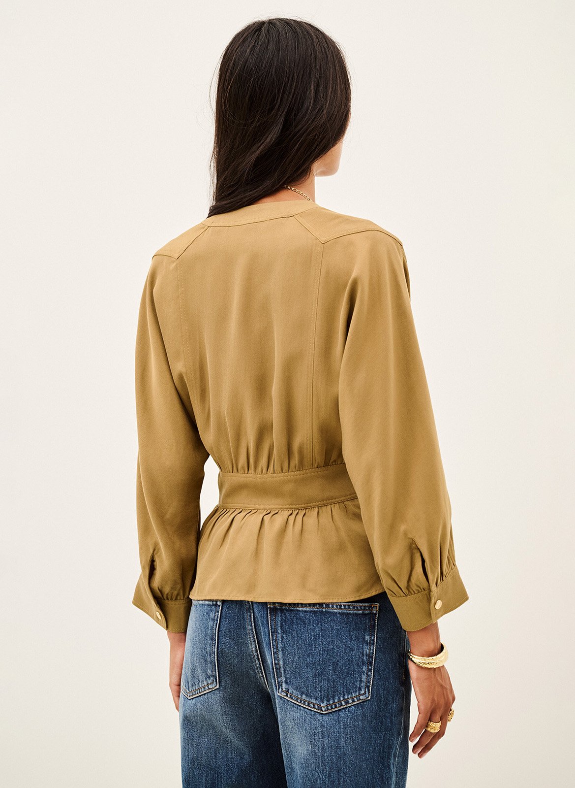 Gilet manches longues à liens BA&SH Beige