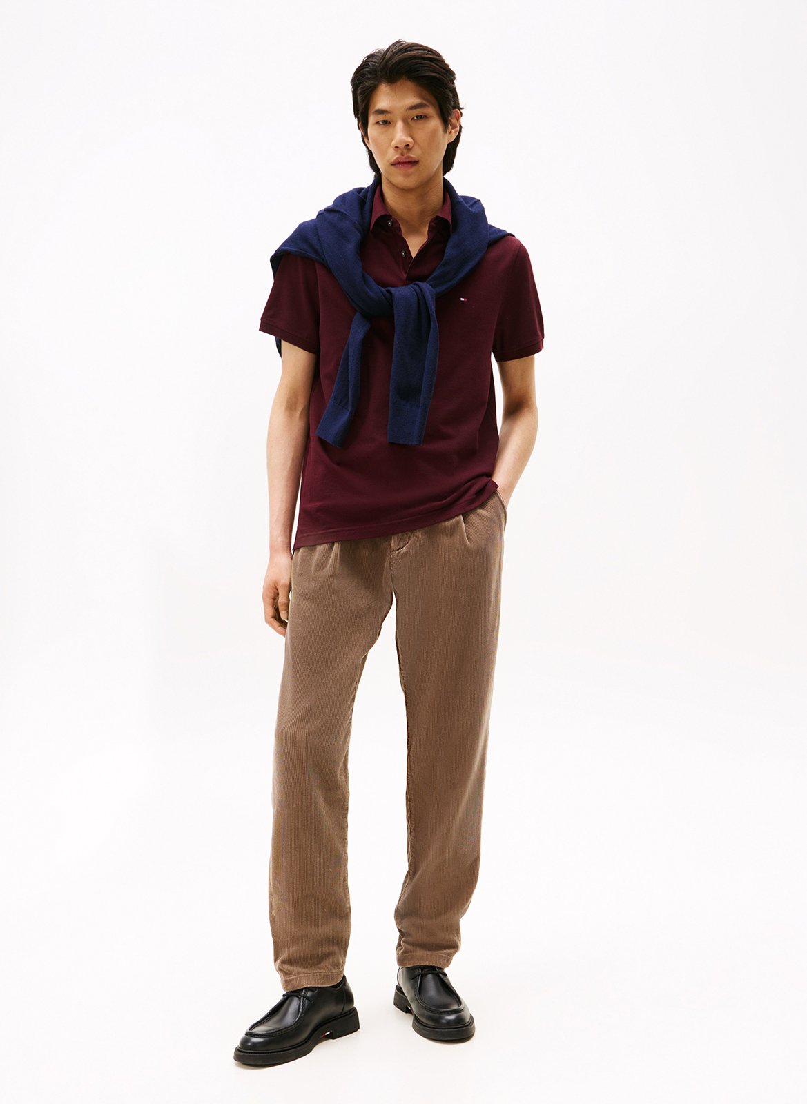 Regular-fit organic cotton-blend polo shirt TOMMY HILFIGER Plums