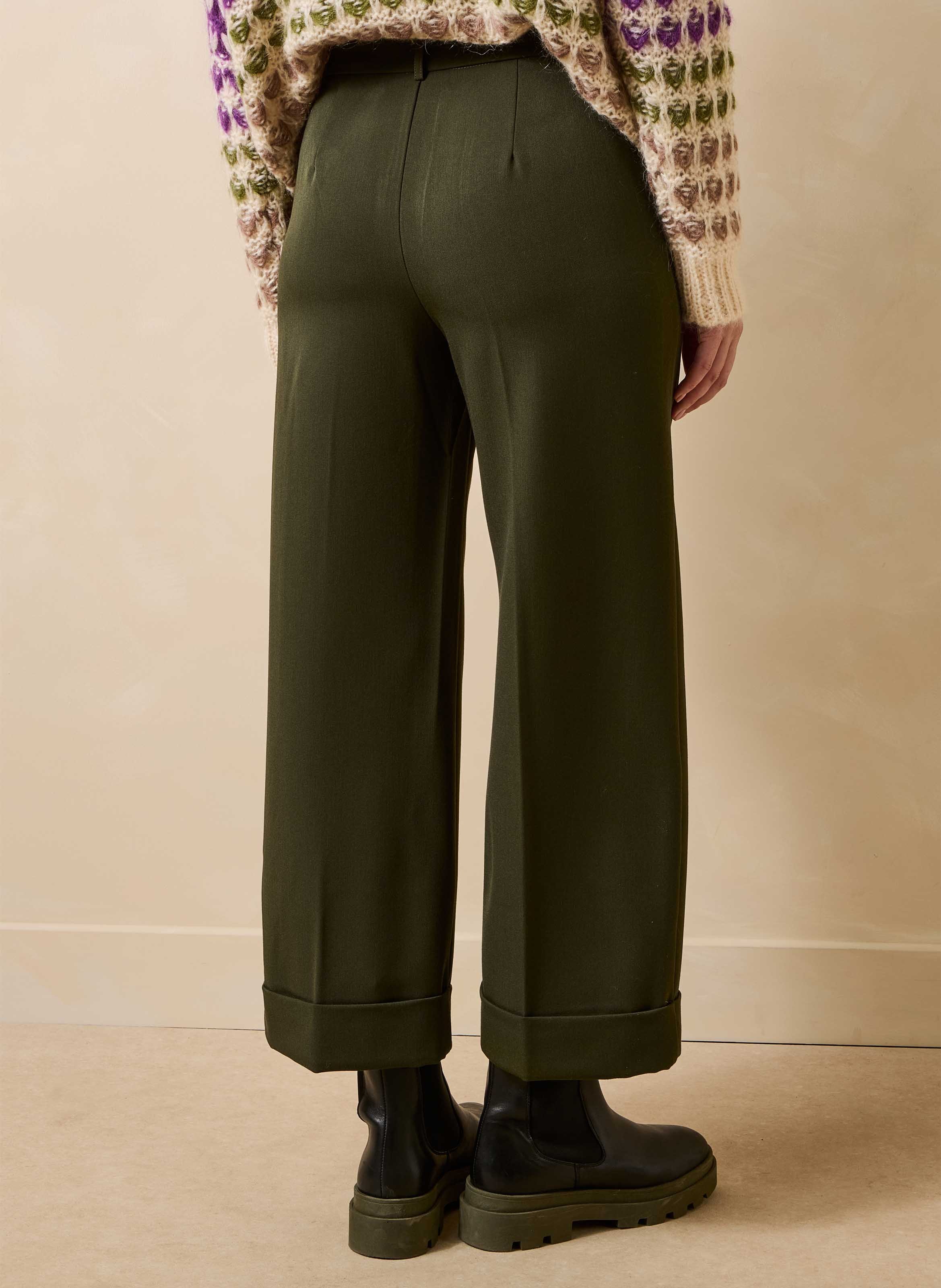 High-waisted wide-leg pants LA FEE MARABOUTEE Green