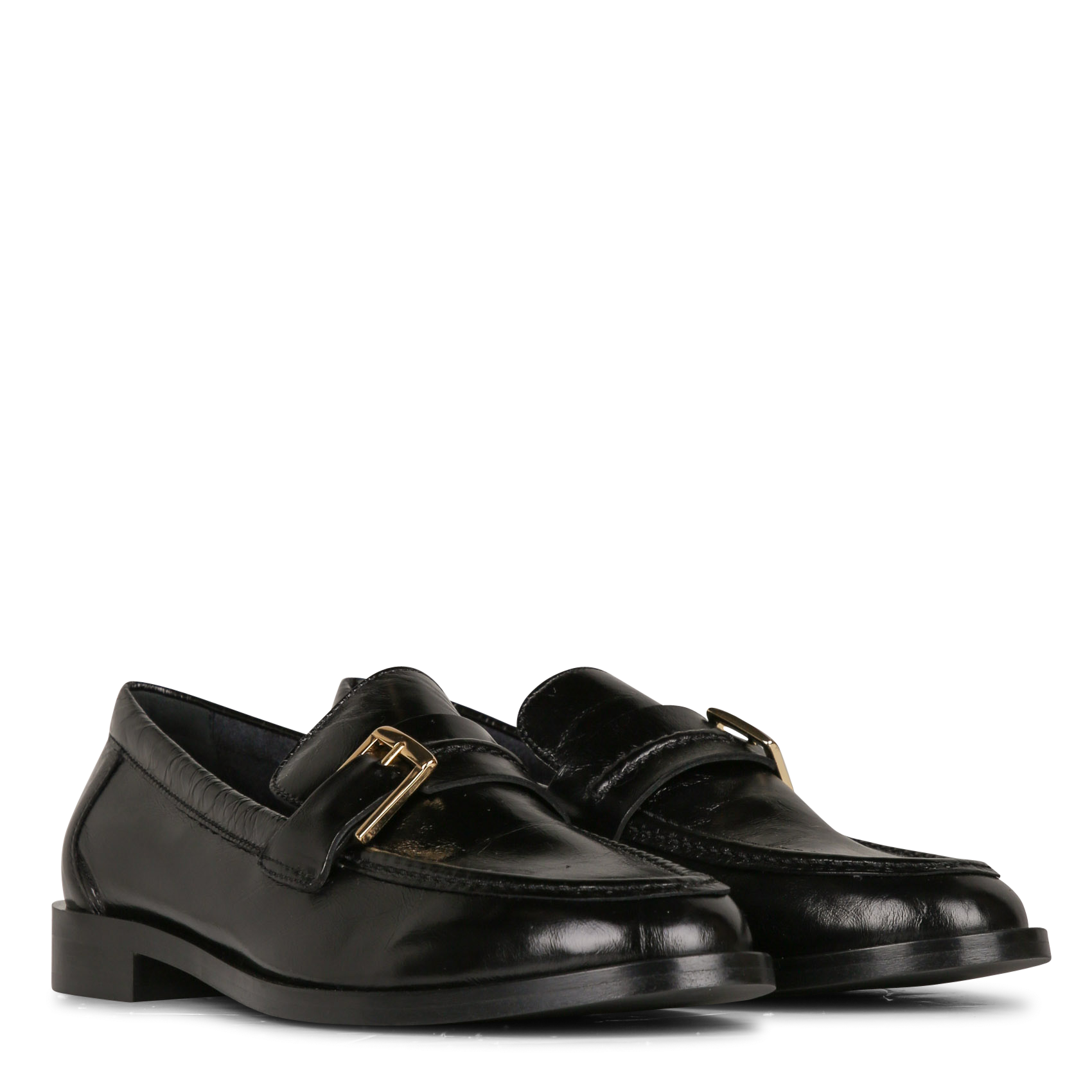 Mocassins en cuir verni MAISON 123 Noir