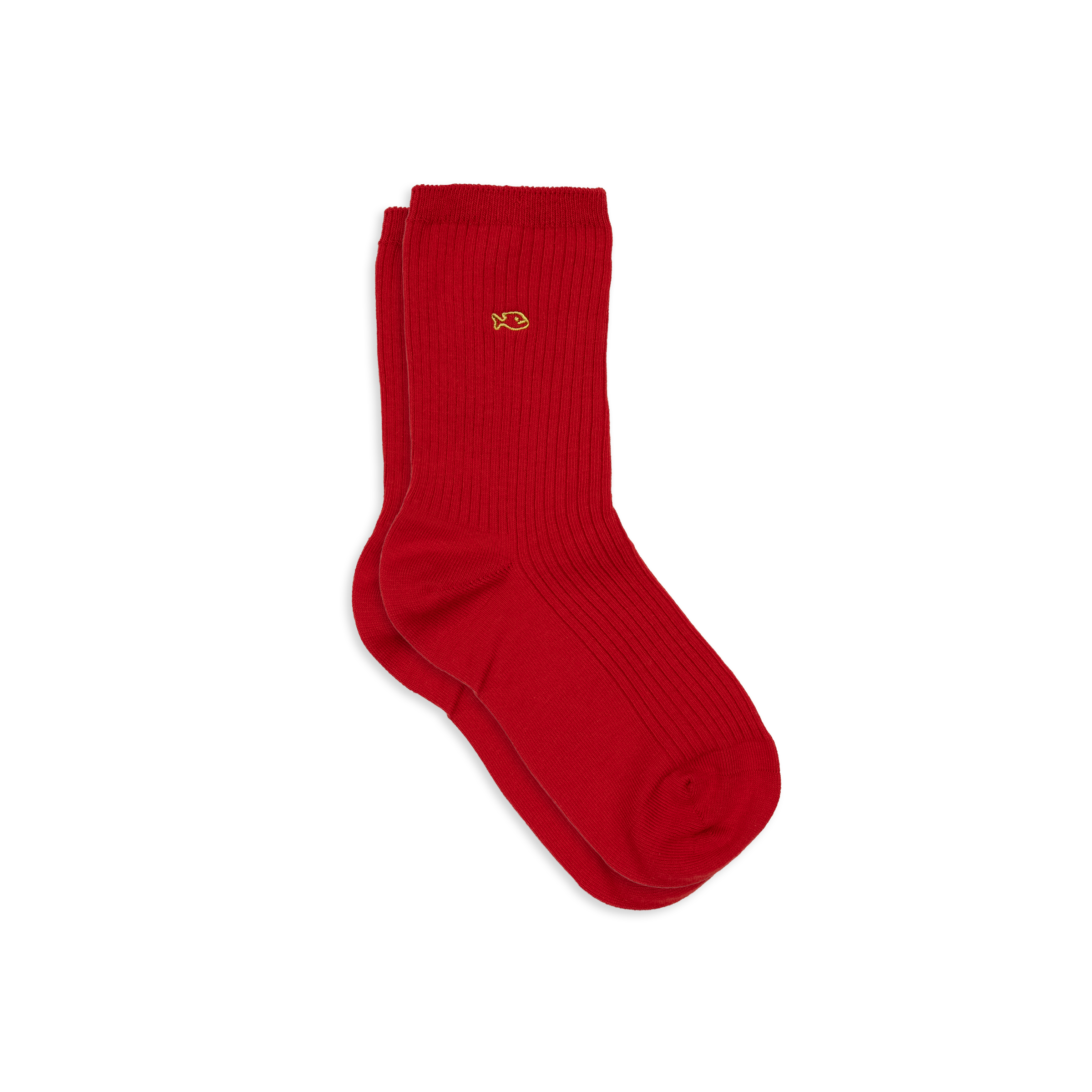 Ribbed Solid Combed Cotton Socks BILLYBELT Red