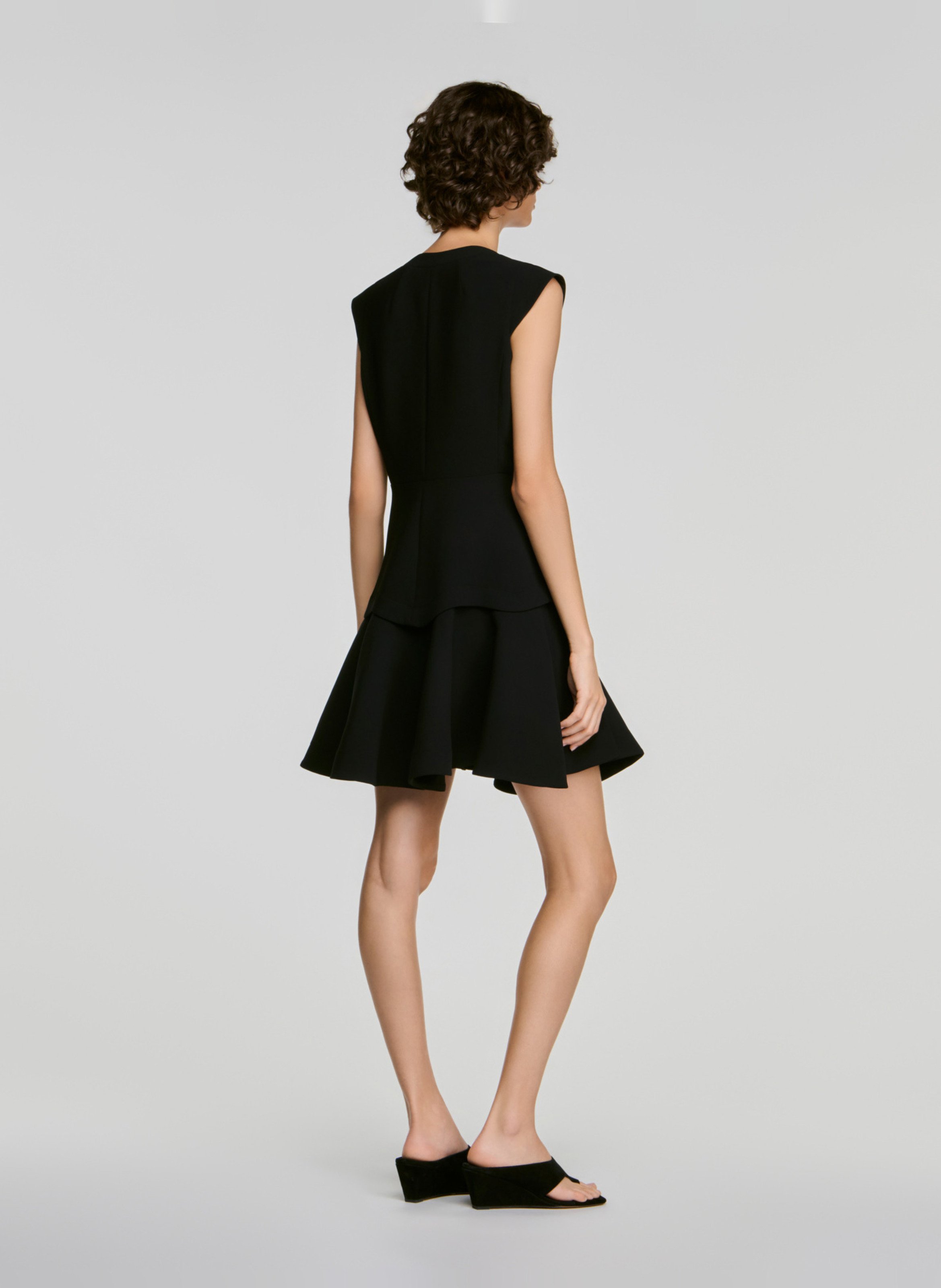 Robe col rond boutonnée SANDRO Noir