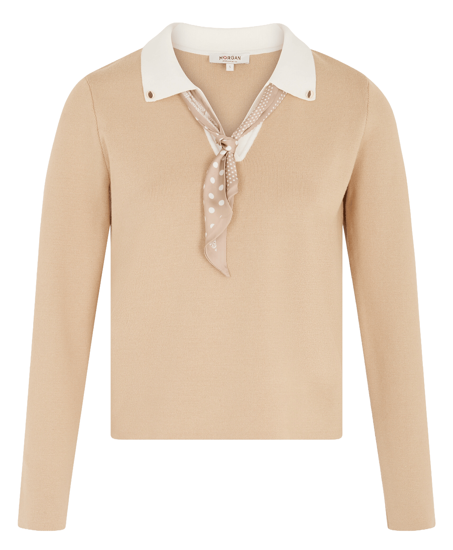 Pull col polo MORGAN Beige