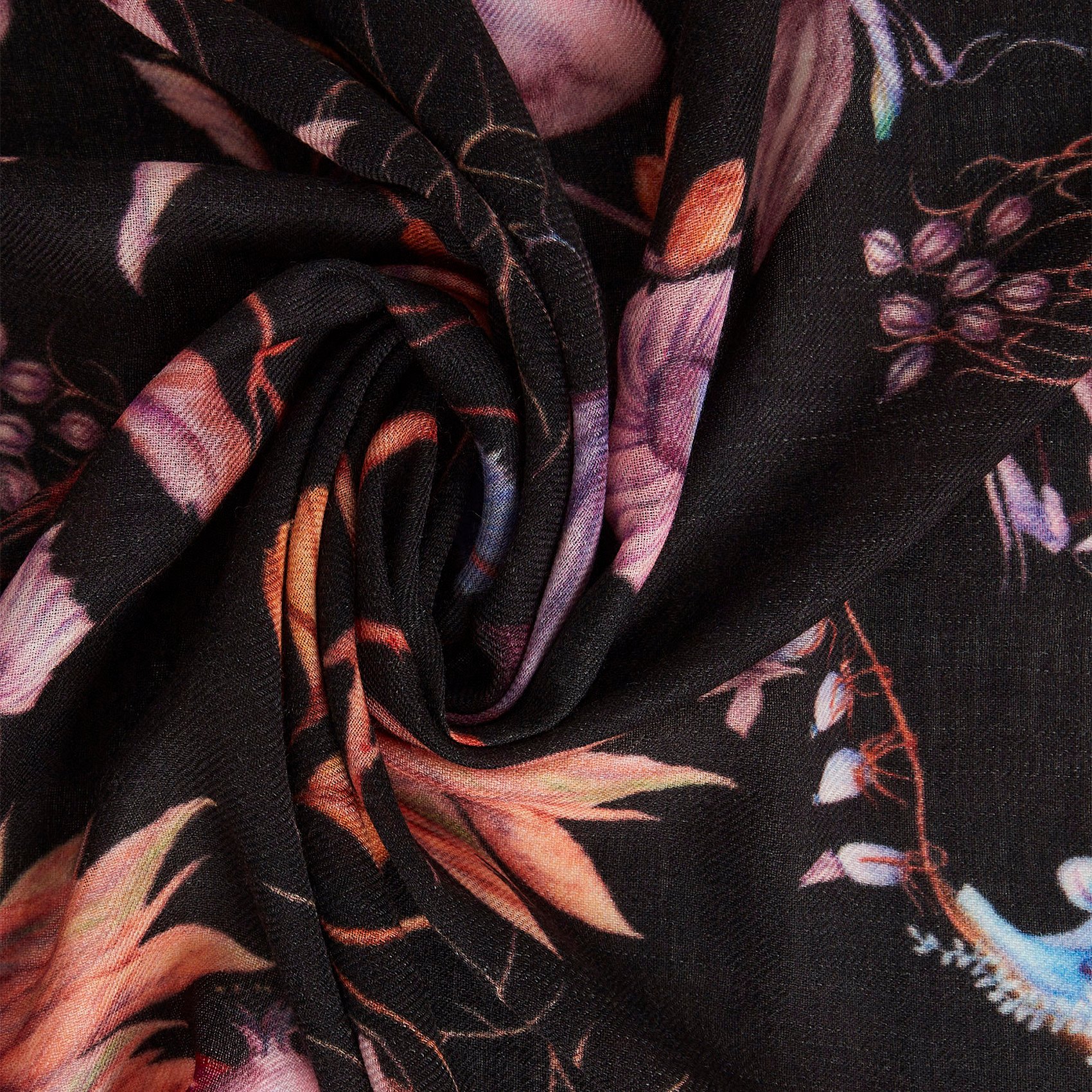 Printed wool scarf COTELAC Brown