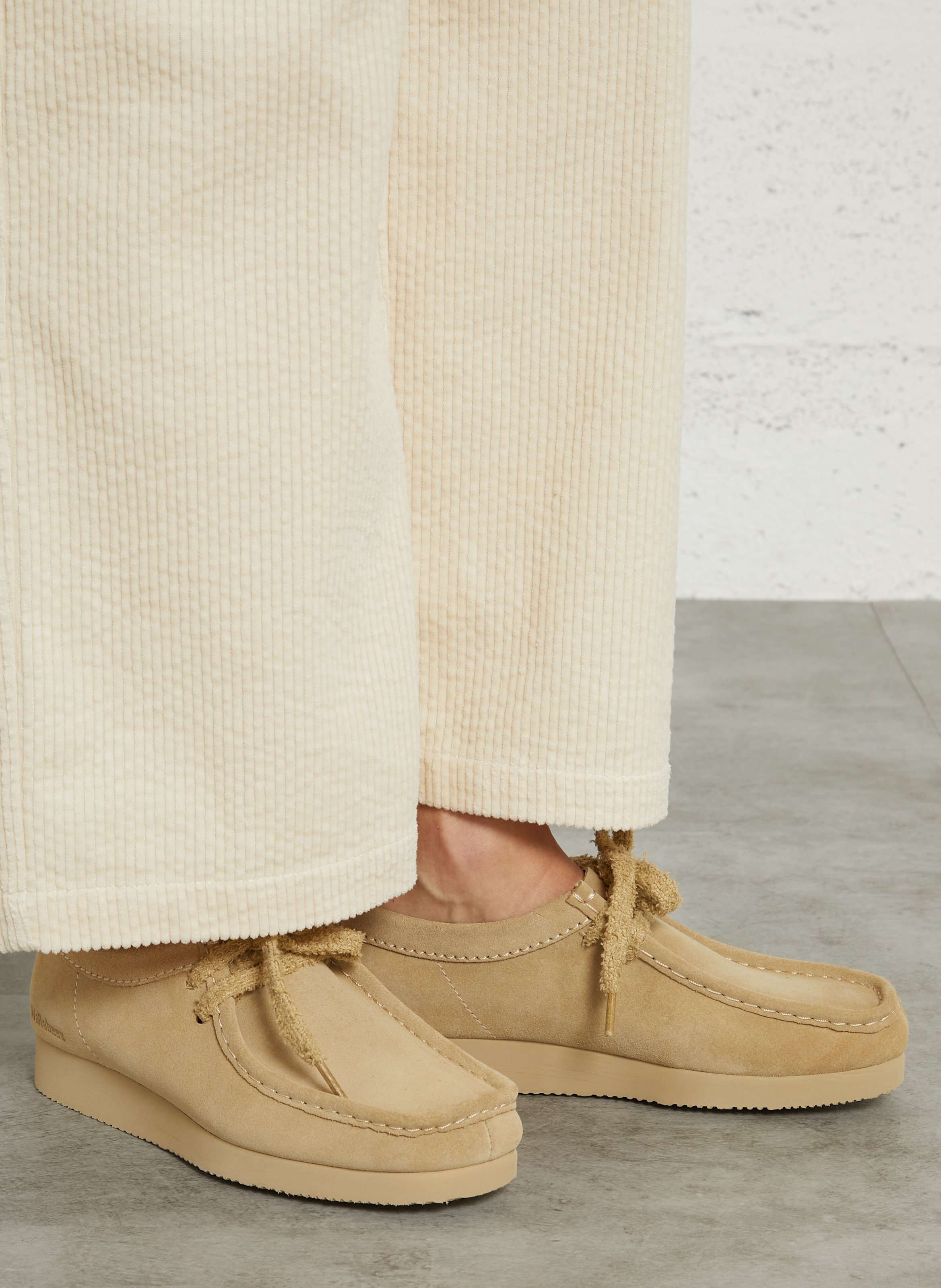 Mocassins met vierkante neus van leer CLARKS Beige