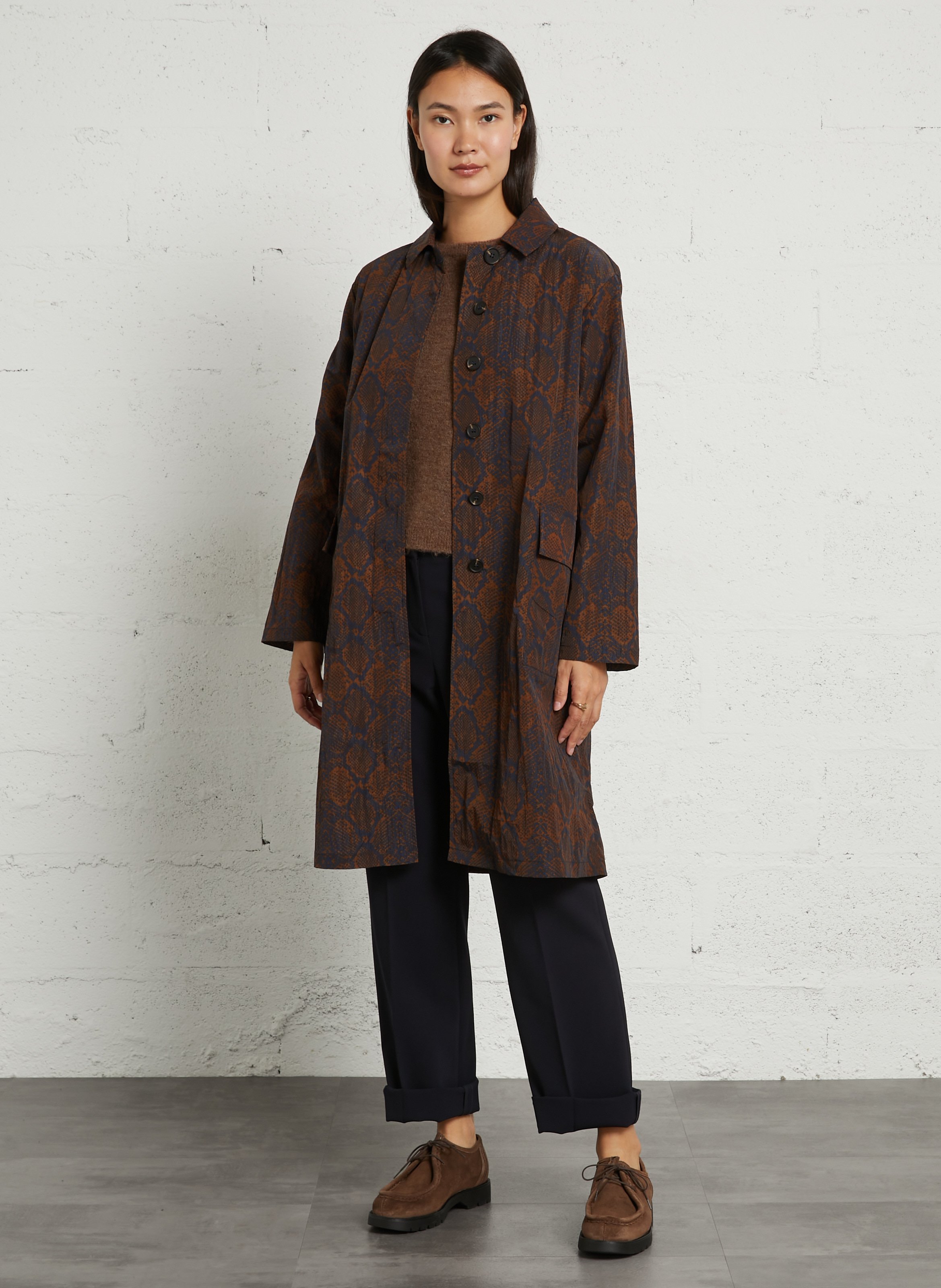 Weiter Pullover mit Rundhalsausschnitt LEON & HARPER Braun