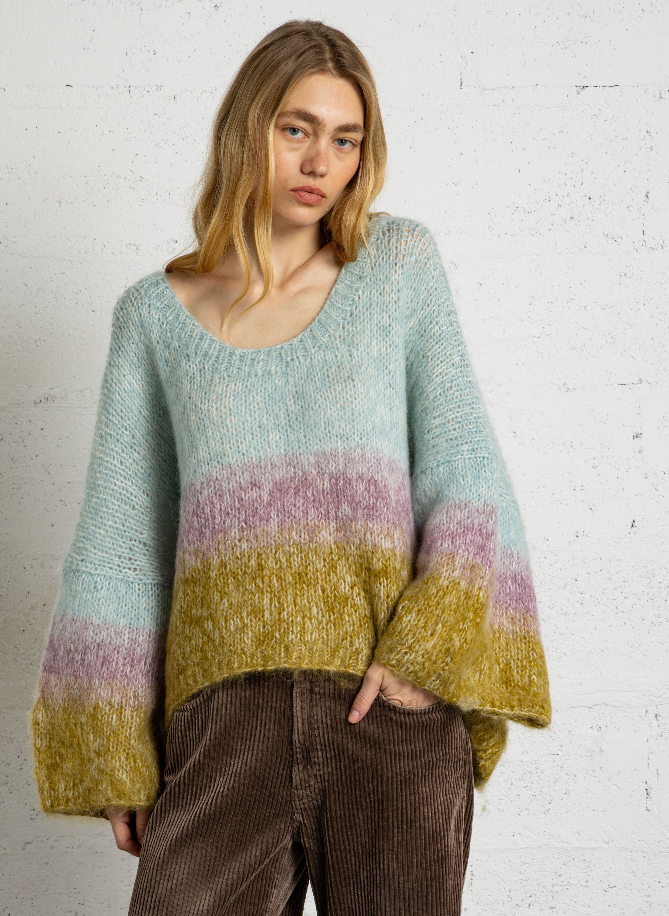 Strickpullover mit Rundhalsausschnitt MES DEMOISELLES Mehrfarbig