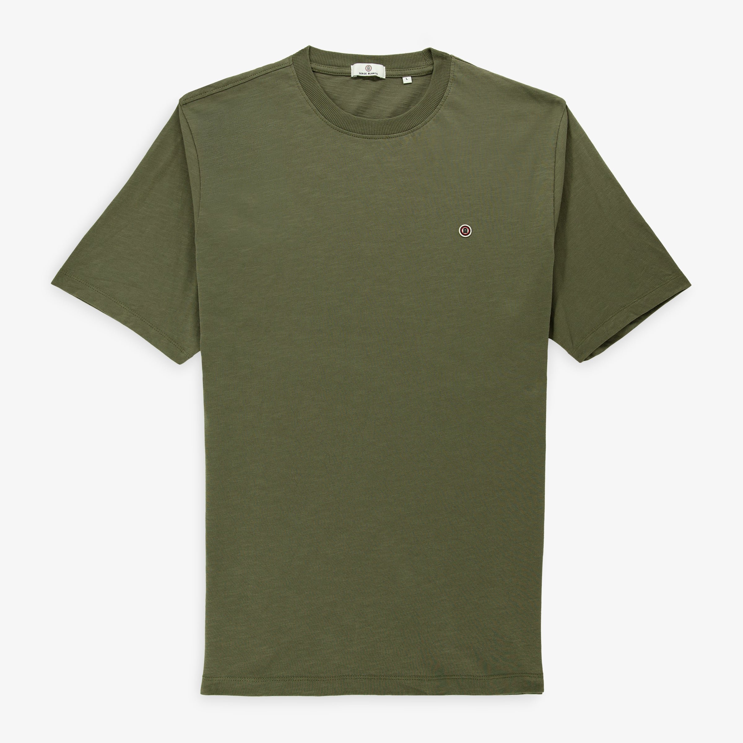 Short-sleeved slub cotton T-shirt SERGE BLANCO Khaki