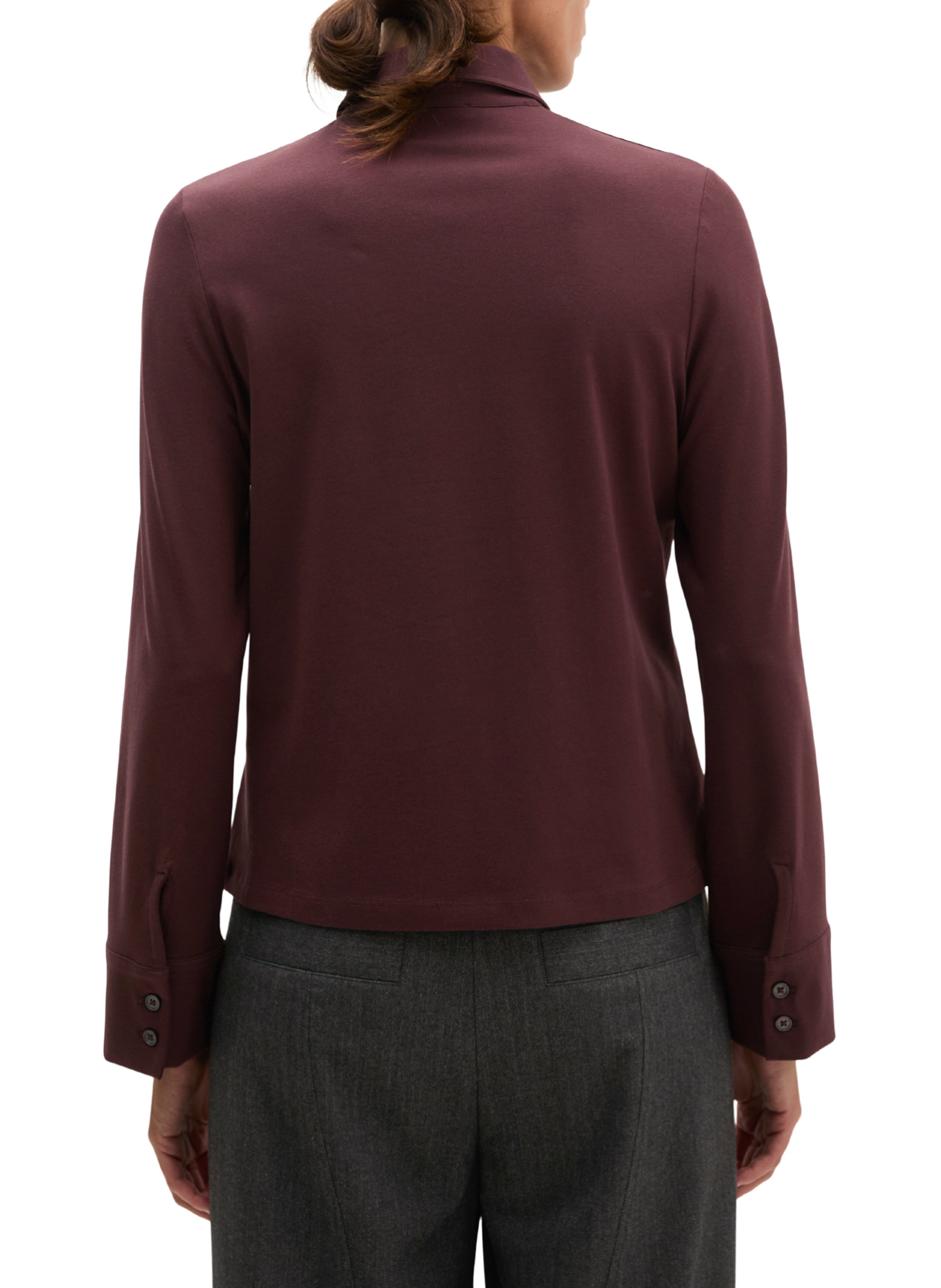 Polo droit à manches longues en coton mélangé MARC O'POLO Rouge
