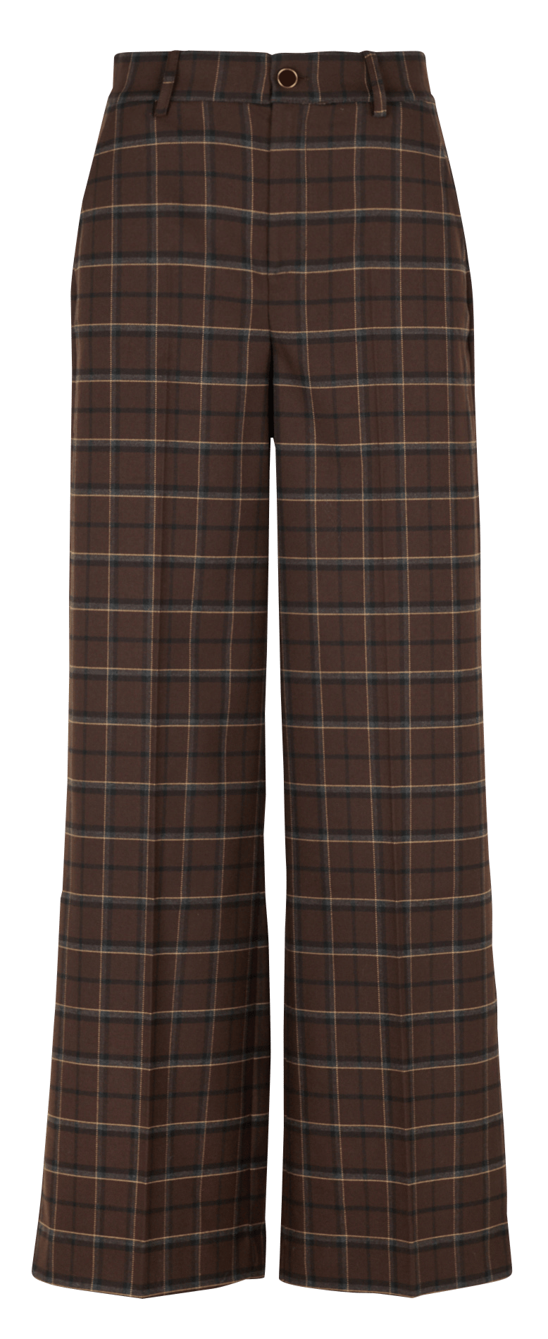 Pantalon large à imprimé carreaux PETITE MENDIGOTE Marron
