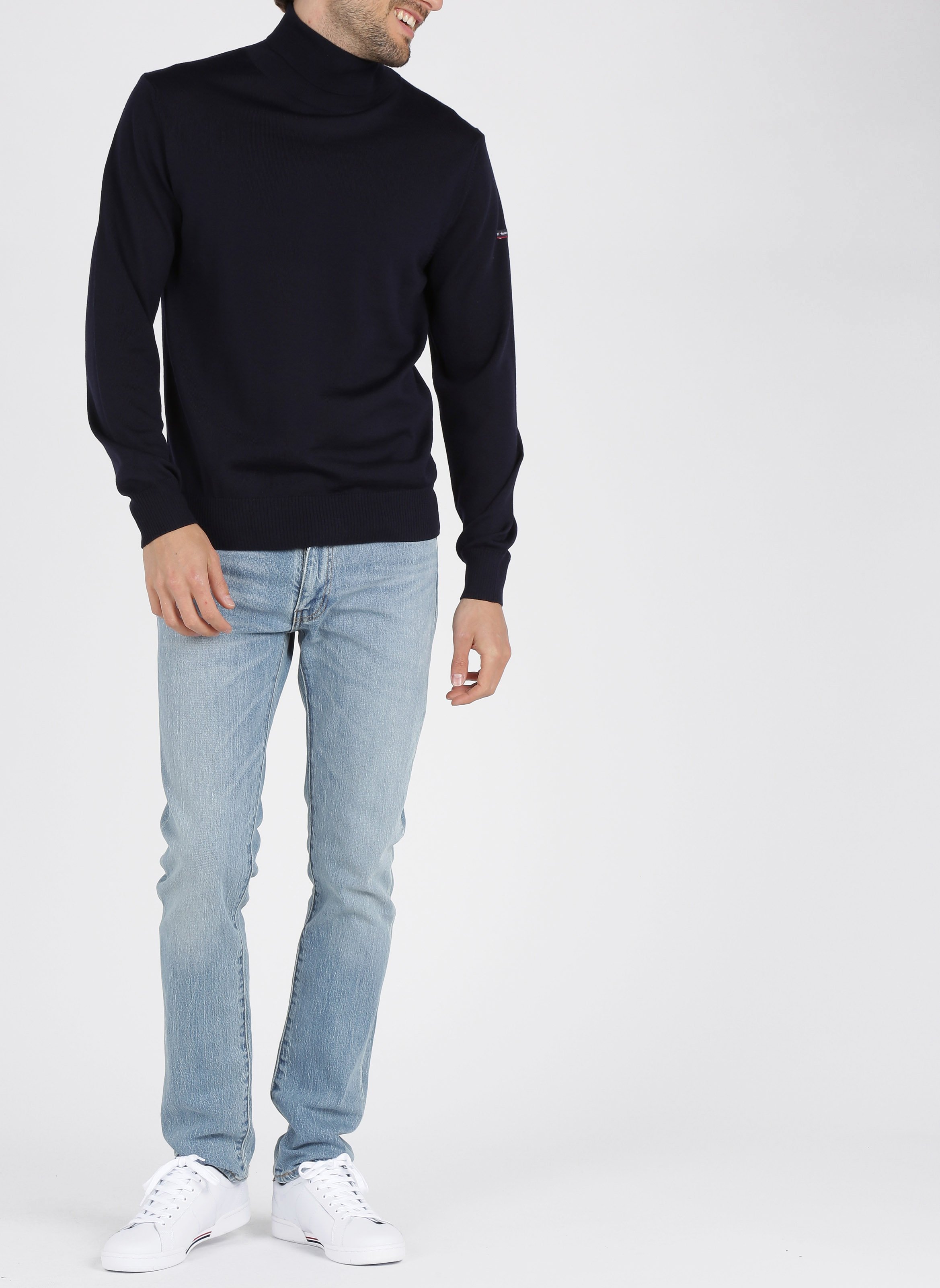 Pull col roulé regular-fit en laine ARMOR LUX Bleu