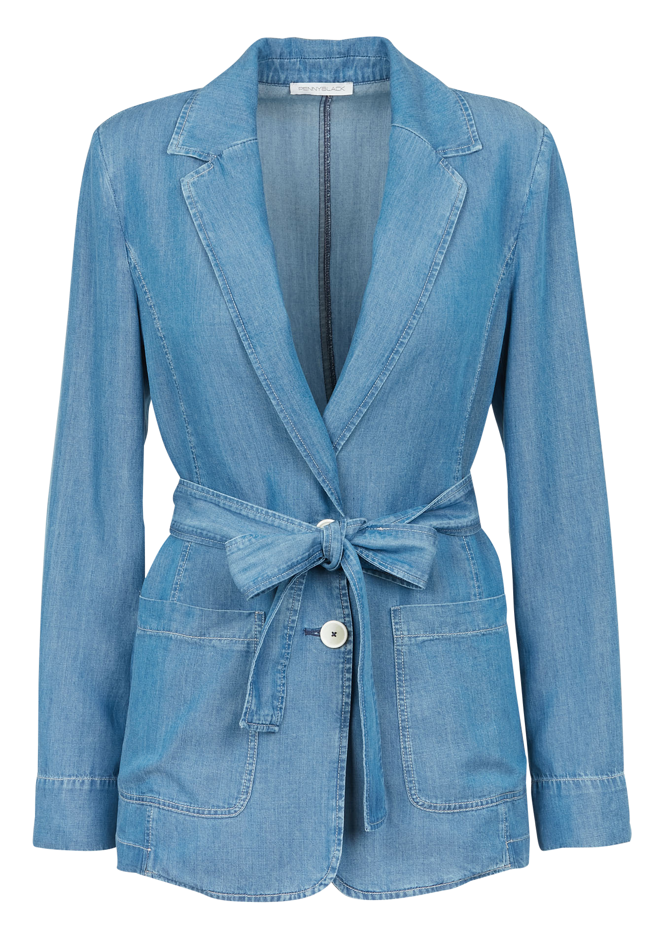 Striped henley top PENNYBLACK Blue