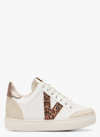 Dames Sneakers Leopard Print, Leder dikke onderkant Schoenen