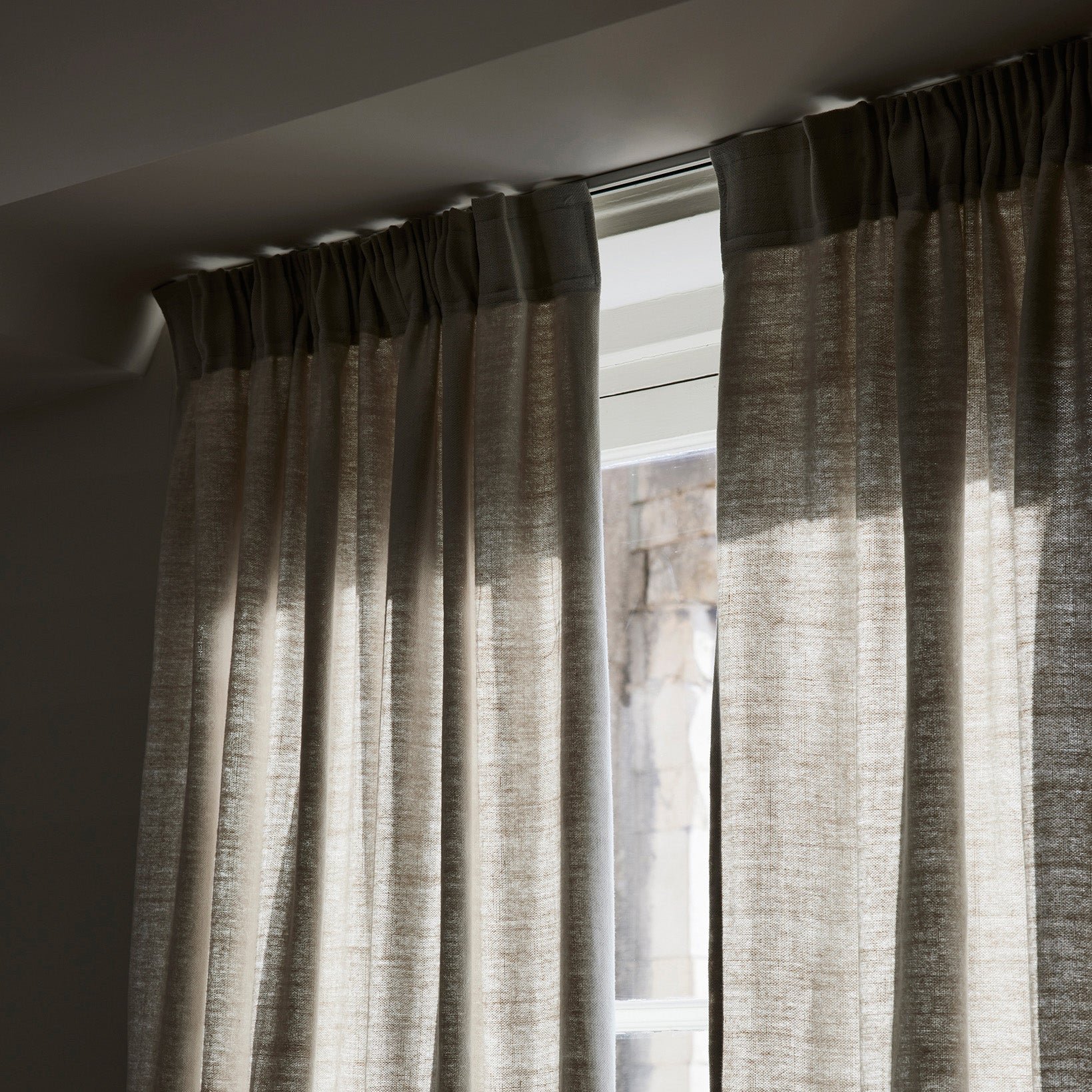 AUBIN - Linen curtain with gathering tape MADURA Grey