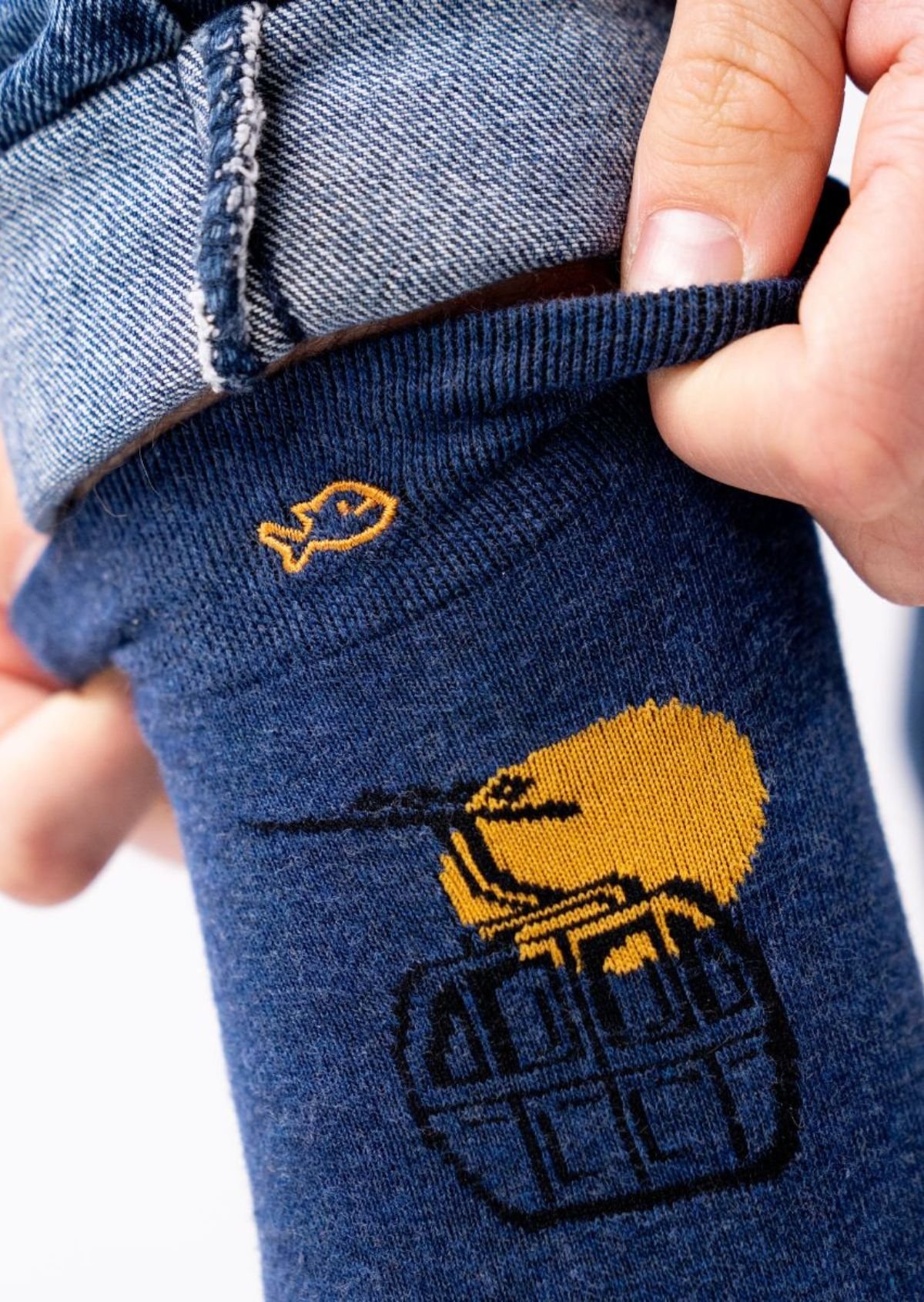 Combed cotton socks with patterns BILLYBELT Blue