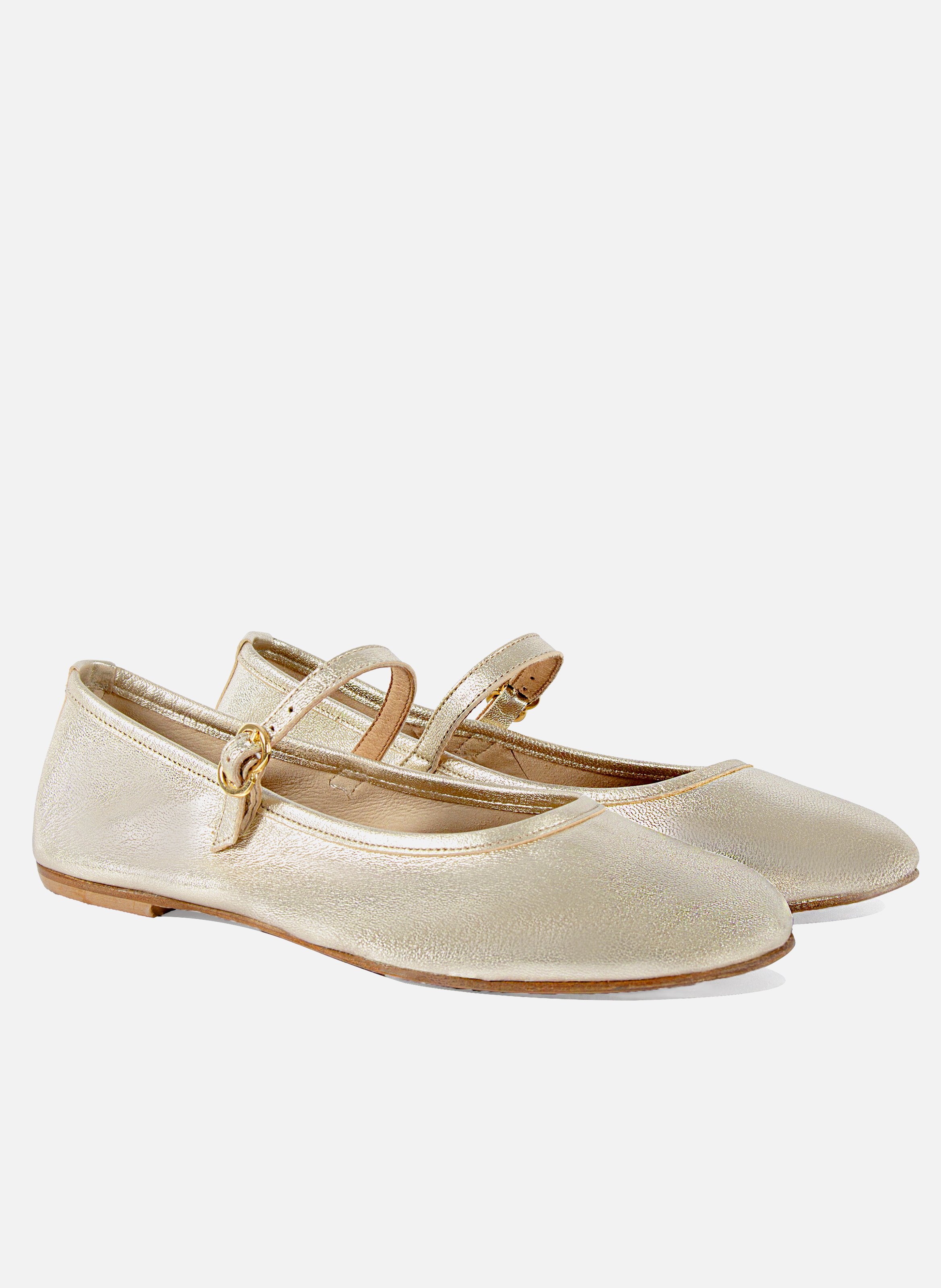 Metallic leather baby shoes JULES & JENN Golden