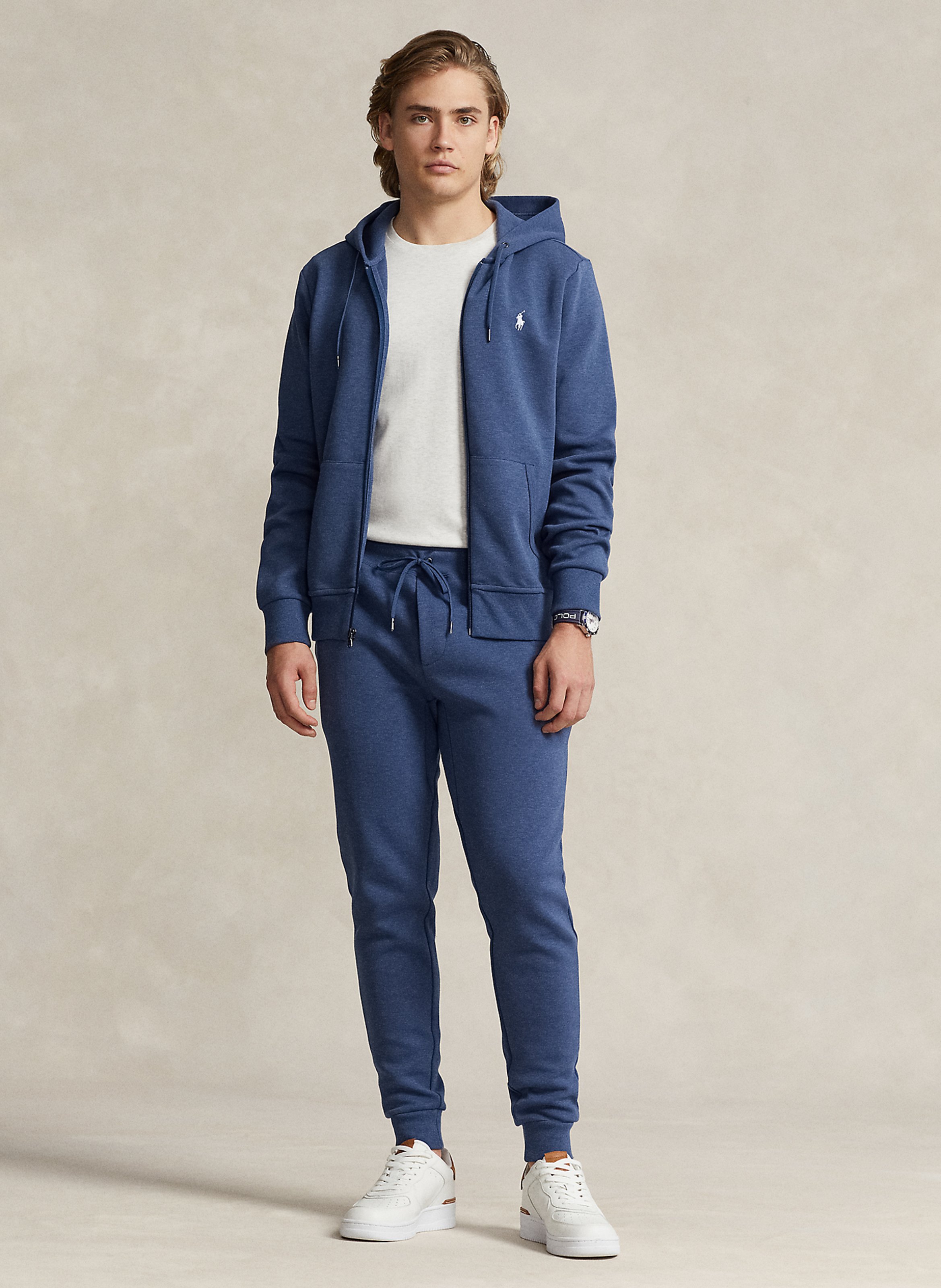 Jogging ajusté en coton mélangé POLO RALPH LAUREN Bleu