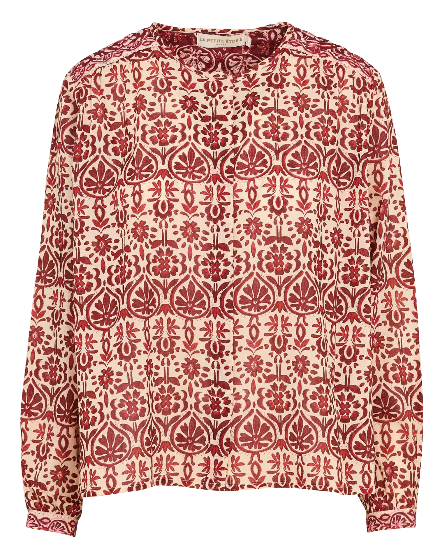 Straight gathered cotton top with buttons LA PETITE ETOILE Multicolored