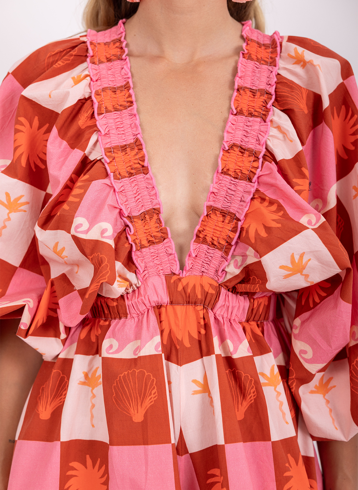 Combishort large en coton SUNDRESS Marron