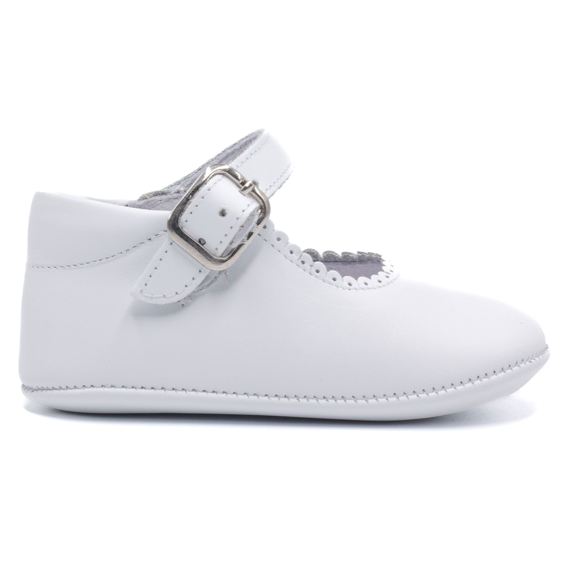 Chausson cuir fille Boni & Sidonie Blanc