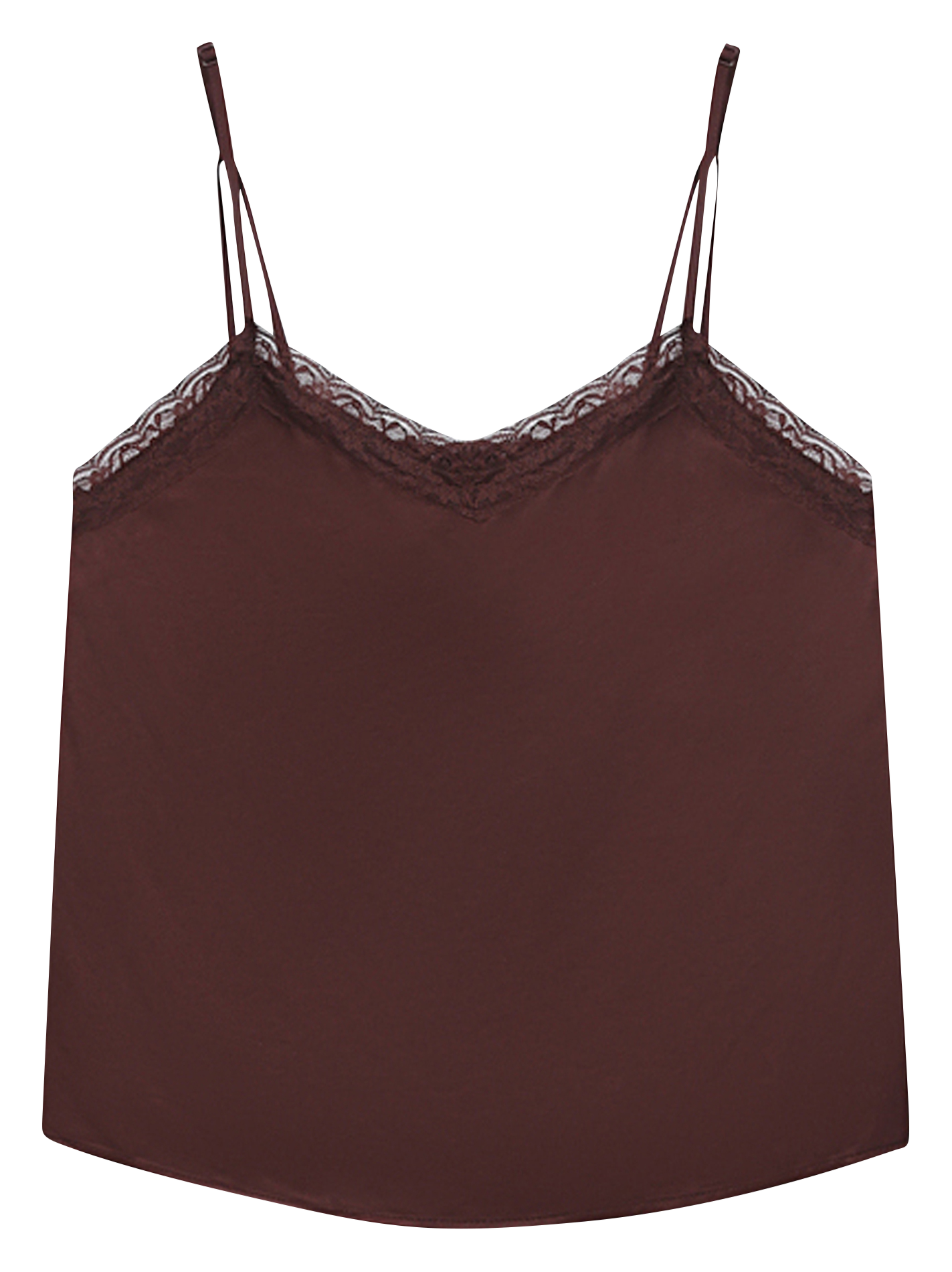 Straight V-neck satin camisole GRACE ET MILA Brown