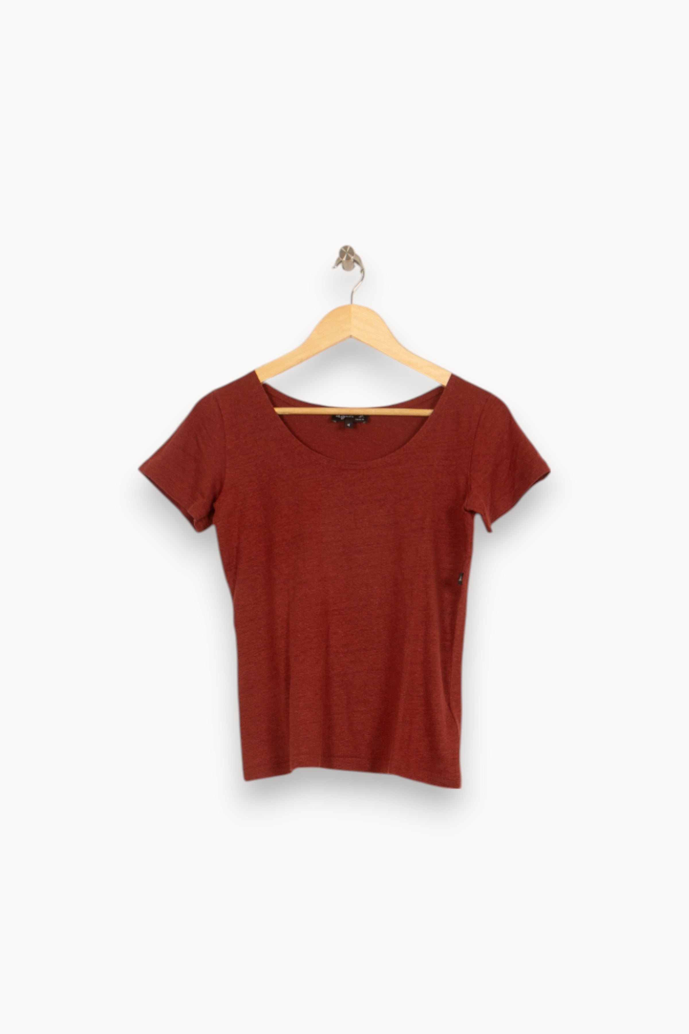 Tommy Badge T-shirt AGNES B. - Seconde Main Brown