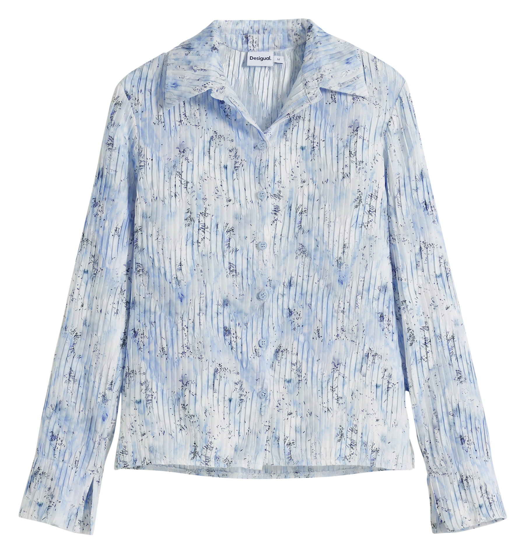 Camicia ampia scollo a V DESIGUAL Blu