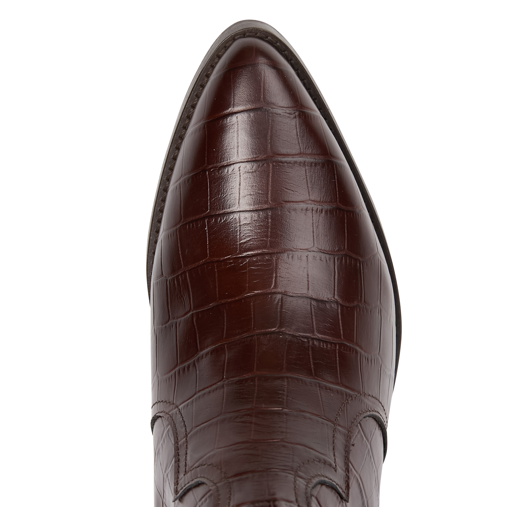 Bottines en cuir embossé croco BOBBIES Marron