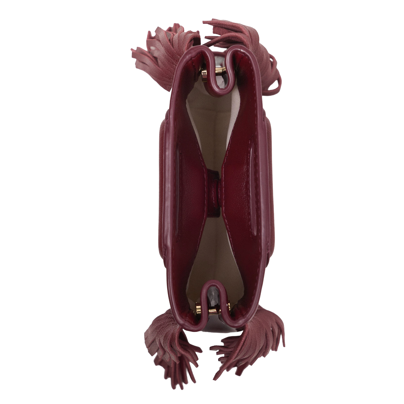 Sac bandoulière en cuir vernis MAJE Rouge