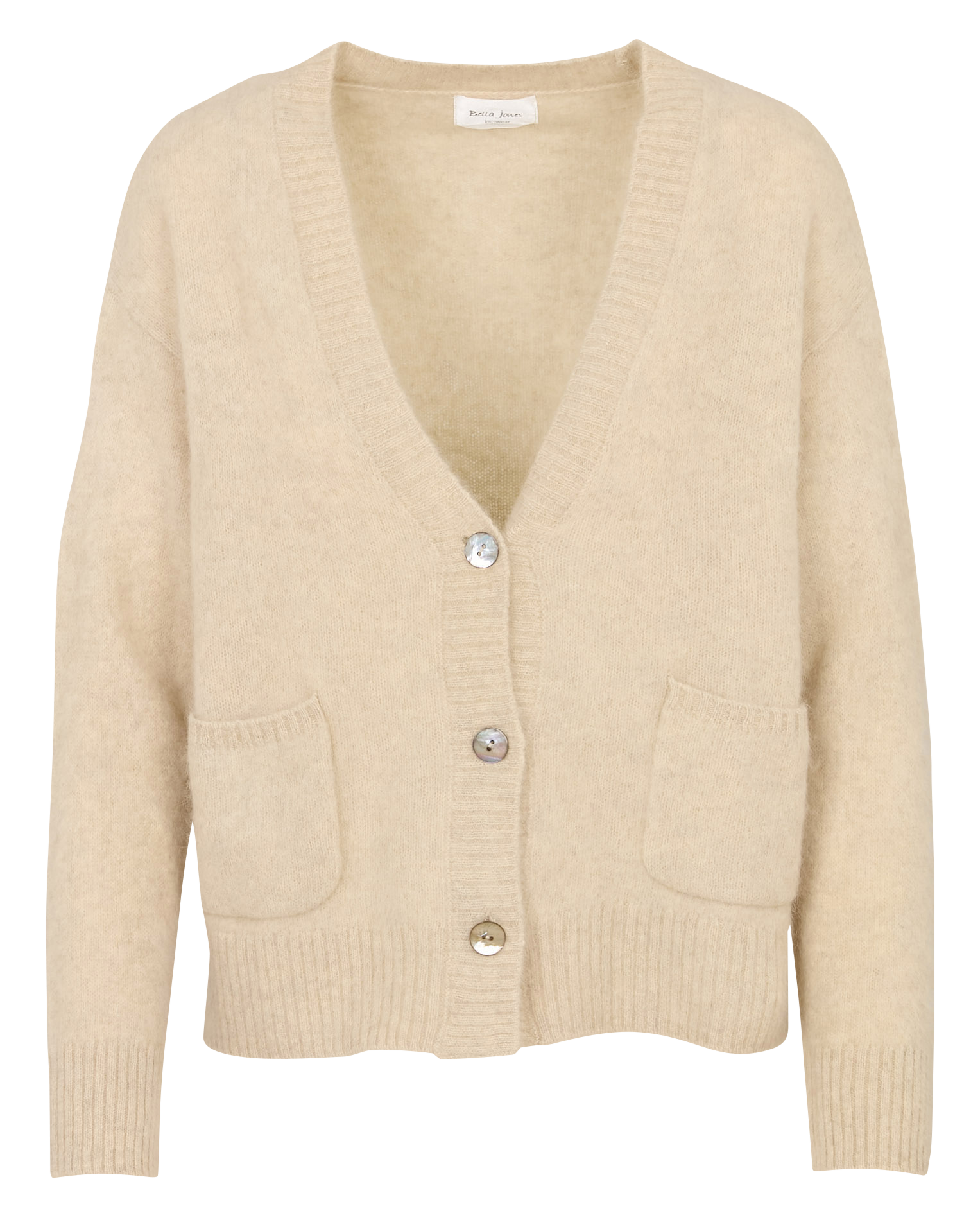 V-neck wool cardigan BELLA JONES Beige