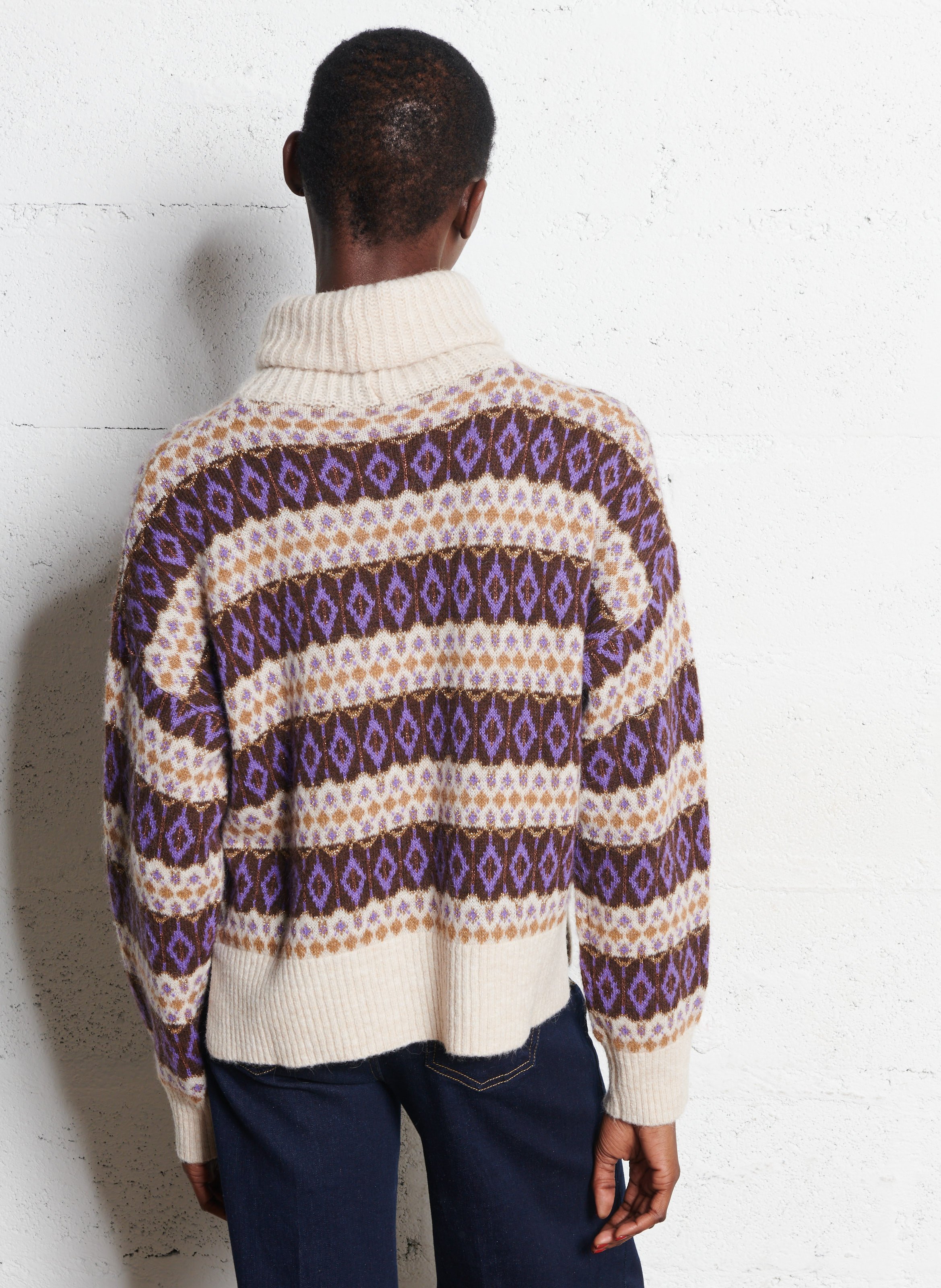 Elena - Pullover mit Stehkragen Violett