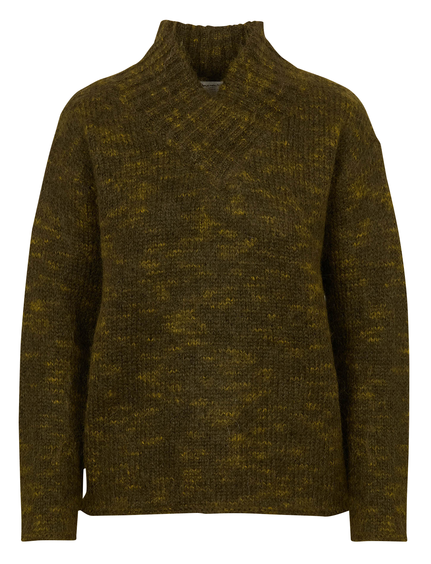 Pull col montant uni en laine mélangée MAISON 123 Vert