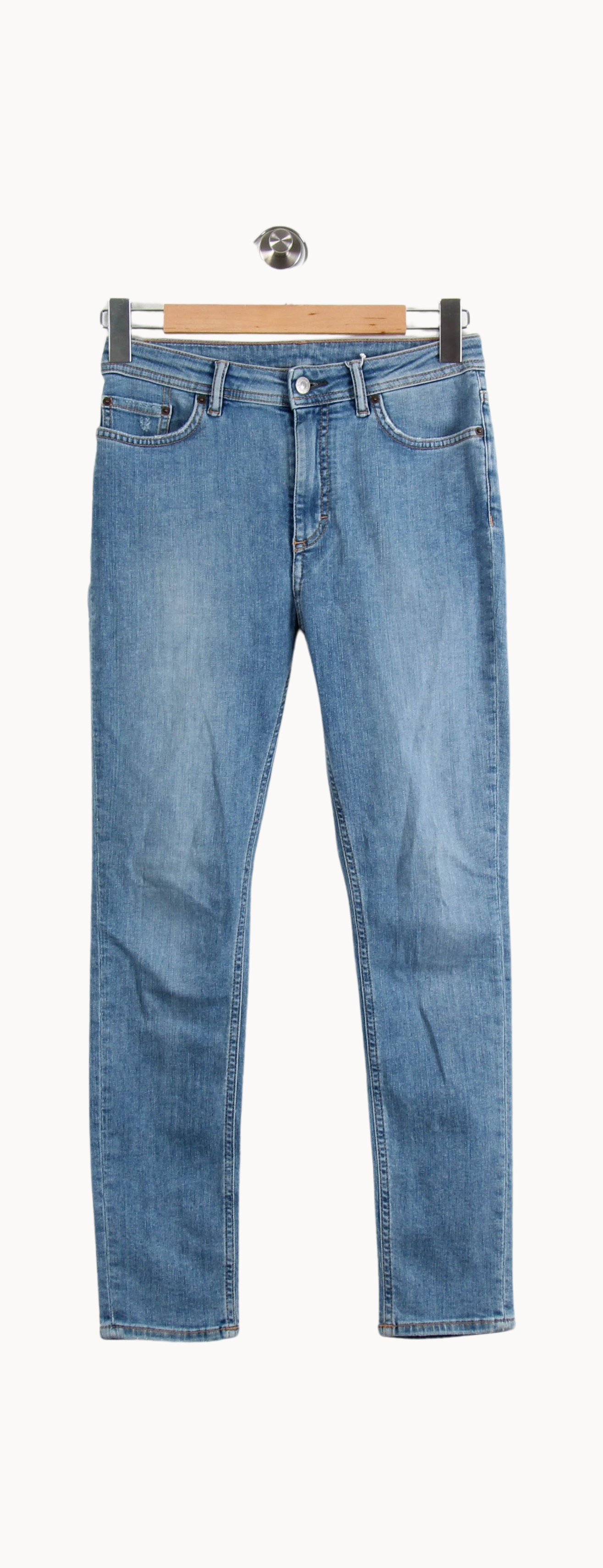 Cropped slim jeans with studs ACNE STUDIOS - Seconde Main Blue